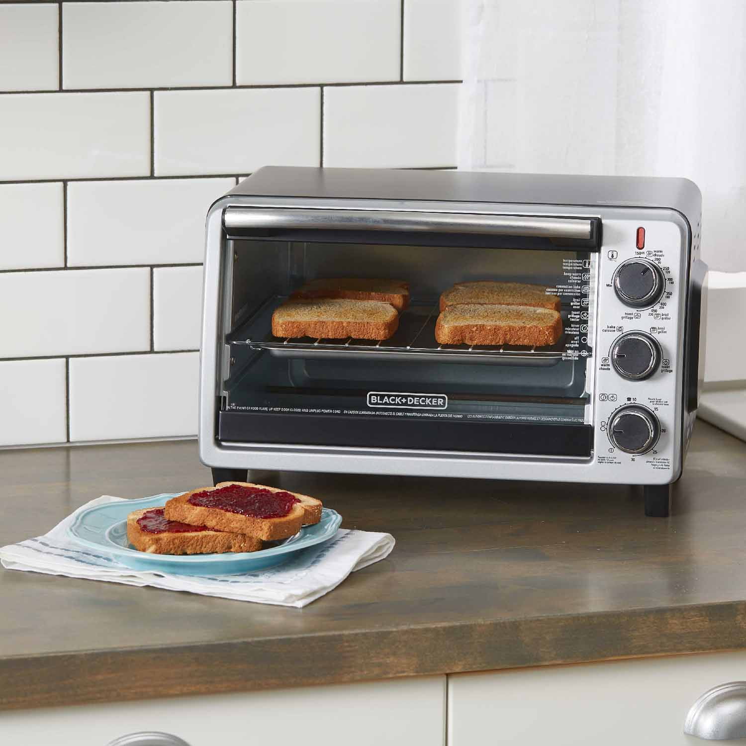 BLACK+DECKER 6 - Slice Toaster Oven, Black, TO1950SBD