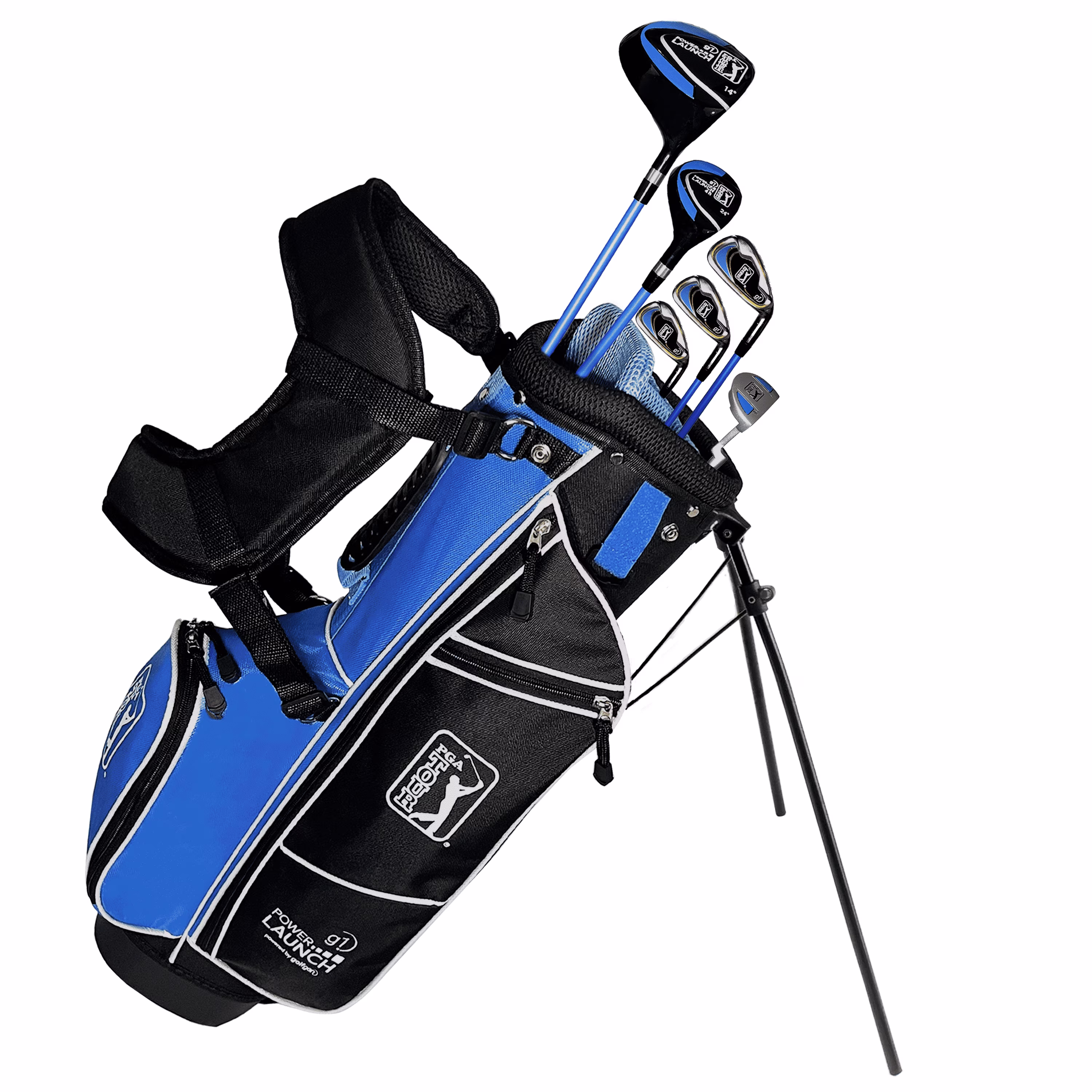PGA Tour Right - Handed 10 Piece Kids Golf Club Stand Bag Set; Player Height 4'8 - 5'2