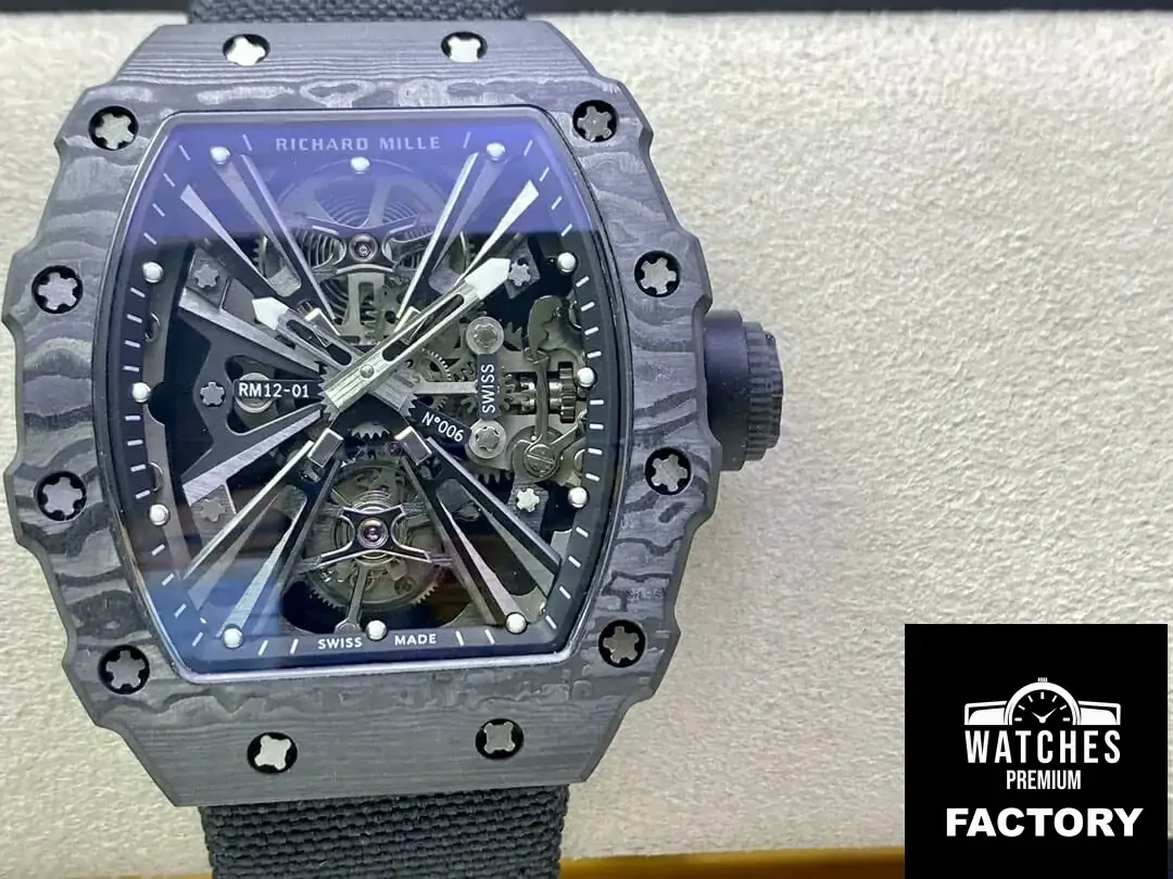 Richard Mille RM12-01 RM Factory Black Tourbillon Skeleton Dial