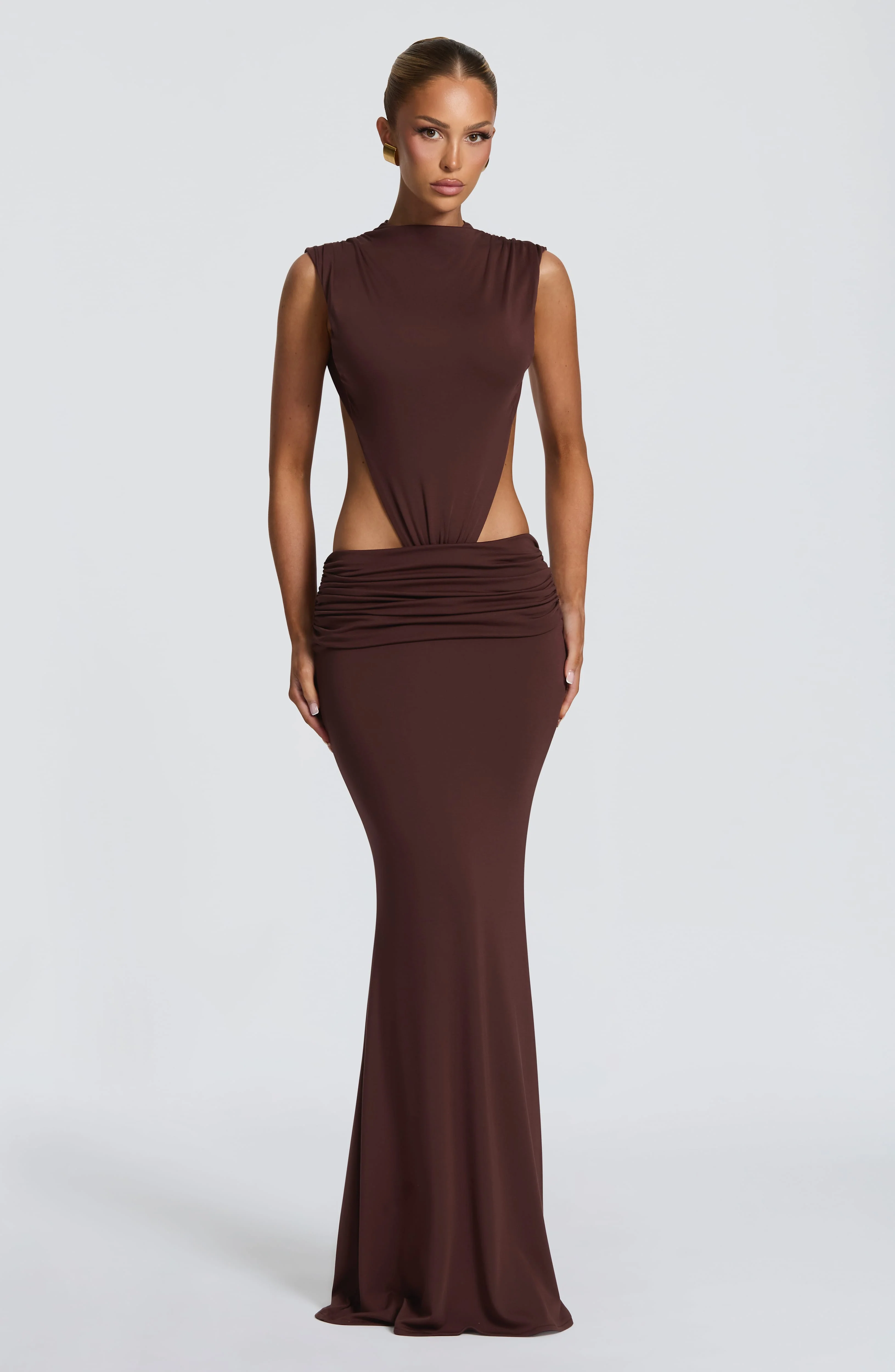 Fenella Maxi Dress - Plum Brown