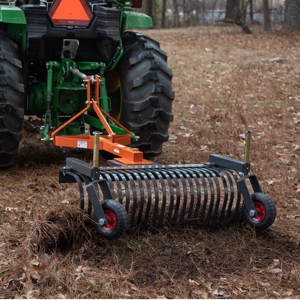 3 Point 5 FT Landscape Rake with Bolt-On Wheels for Compact Tractors, Fits Category 1 Hookup, Tow-Behind Garden Tool, Landscaper, and Grass Comb(5 FT) - Image 4