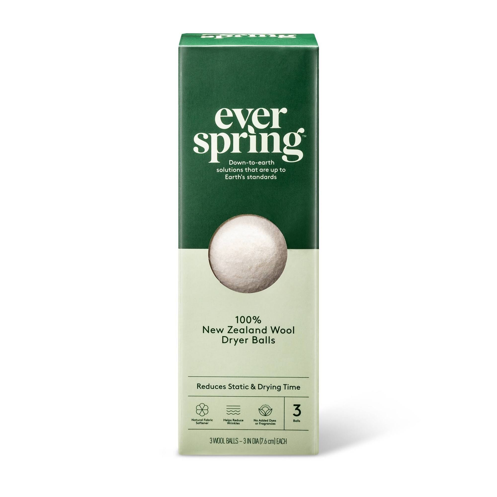 Everspring Dryer Balls, Wool - 3 balls