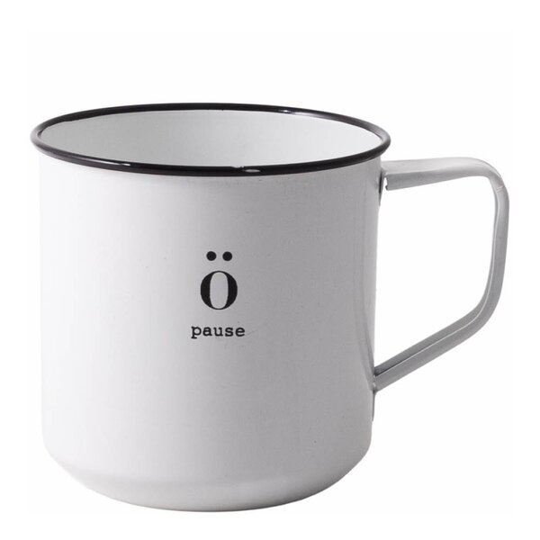Emalje kopp Pause 35 cl hvit