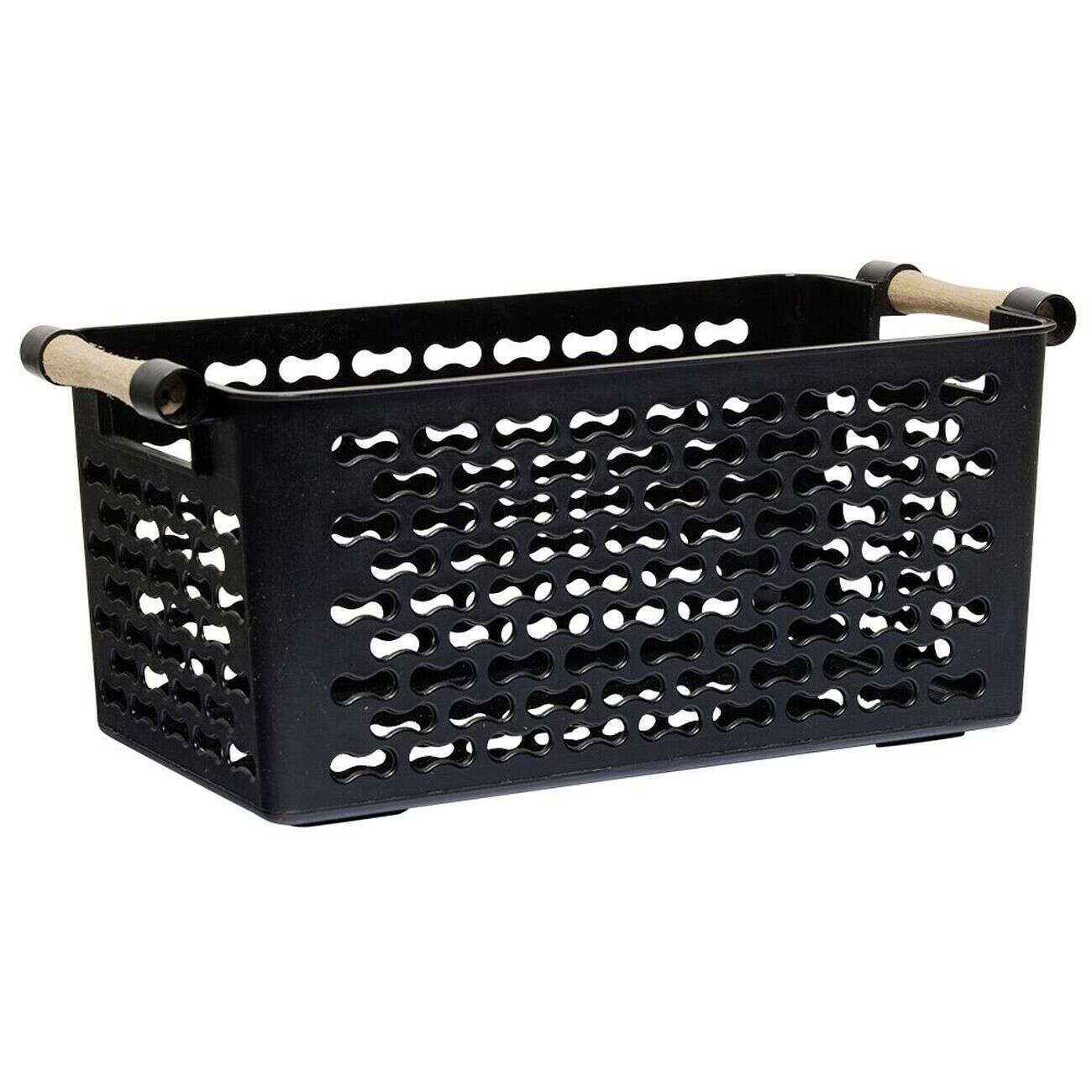 Panière en plastique avec poignée bois 4L (plusieurs modèles)