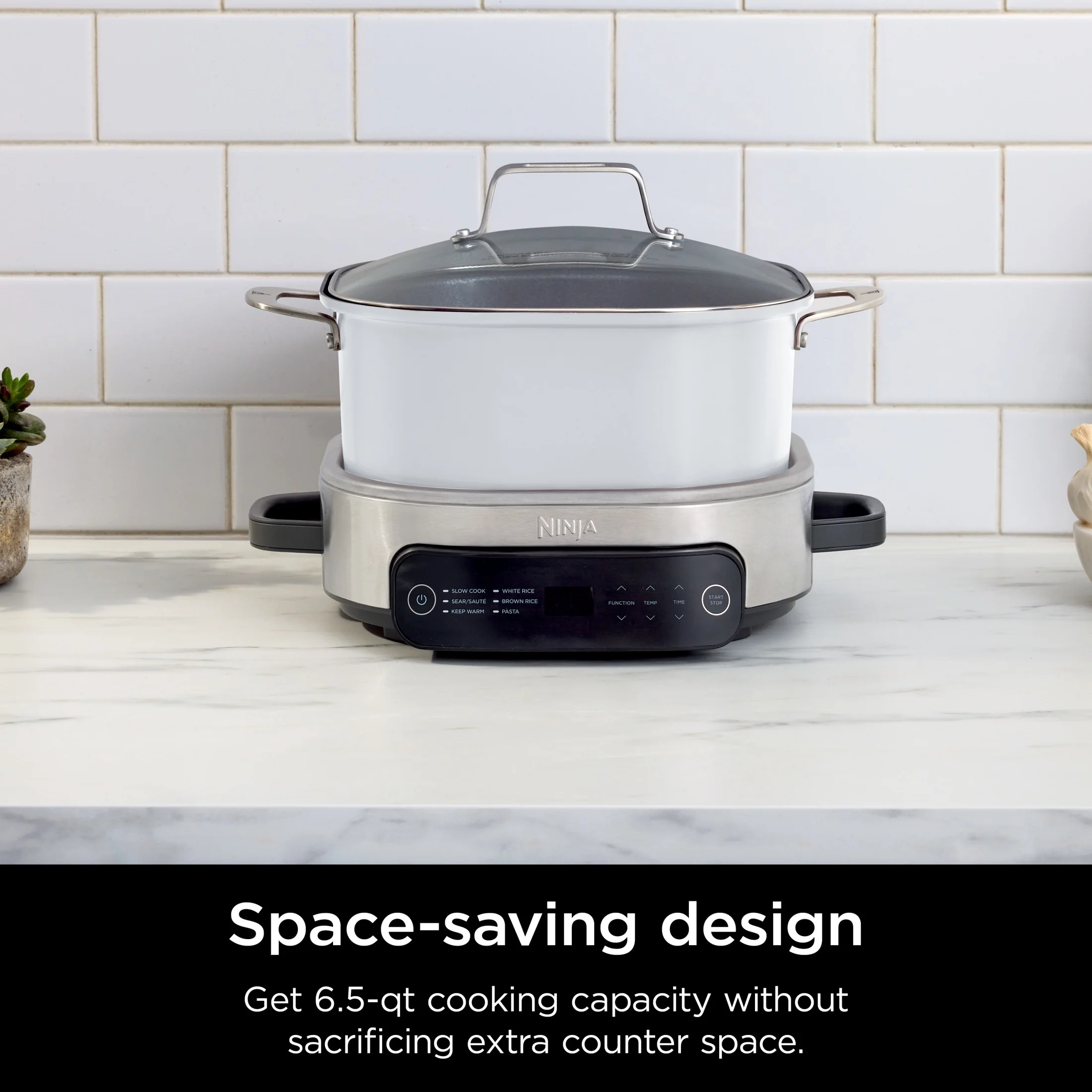 Ninja Foodi 6.5 Qt Everyday Possiblecooker, Stainless Steel/White, Multi Cooker, Slow Cooker, MC1100