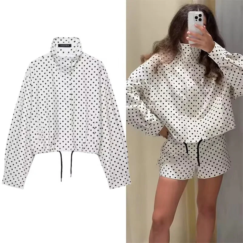 Veste courte à pois pour femmes