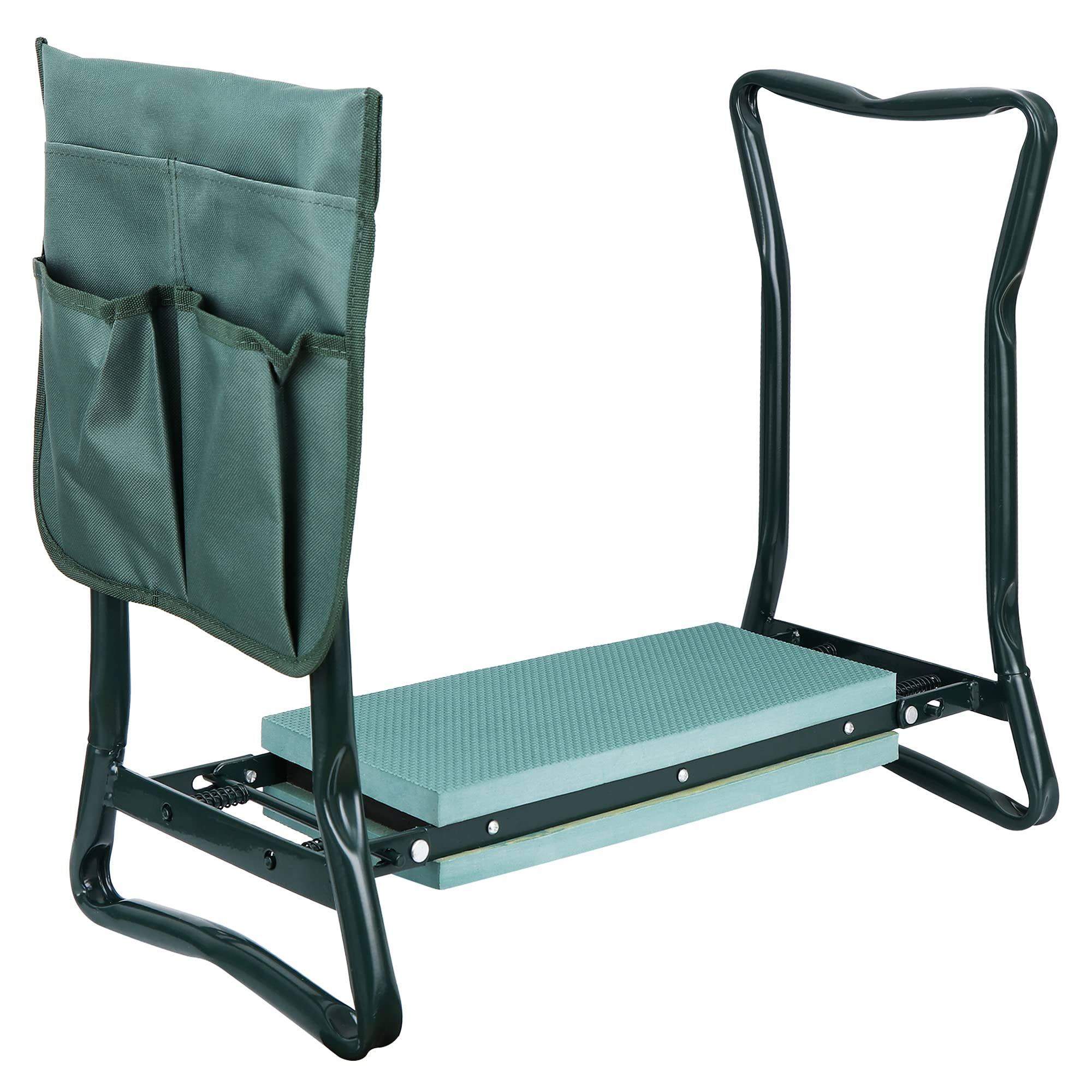 Lemy Garden Kneeler Seat Multiuse Portable Garden Bench Garden Stools Foldable Stool with Tool Bag Pouch Eva Foam Pad