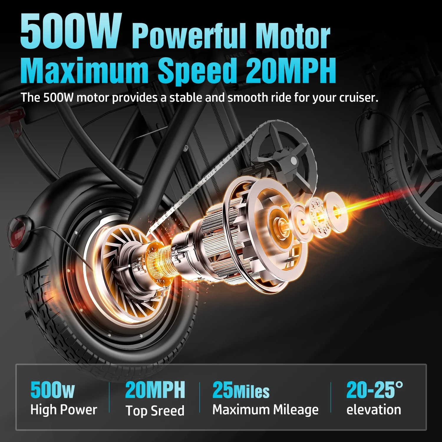 Z6 14" Electric Bike 1200W Motor, 48V/10AH E-Mountain Bike,Folding Electric Bicycle for Adult with Two Seats UL2849,Unisex,Pedal-Assist - Image 10