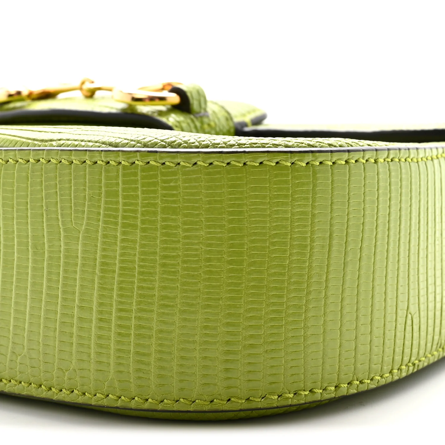 Lizard Mini Horsebit 1955 Shoulder Bag Green