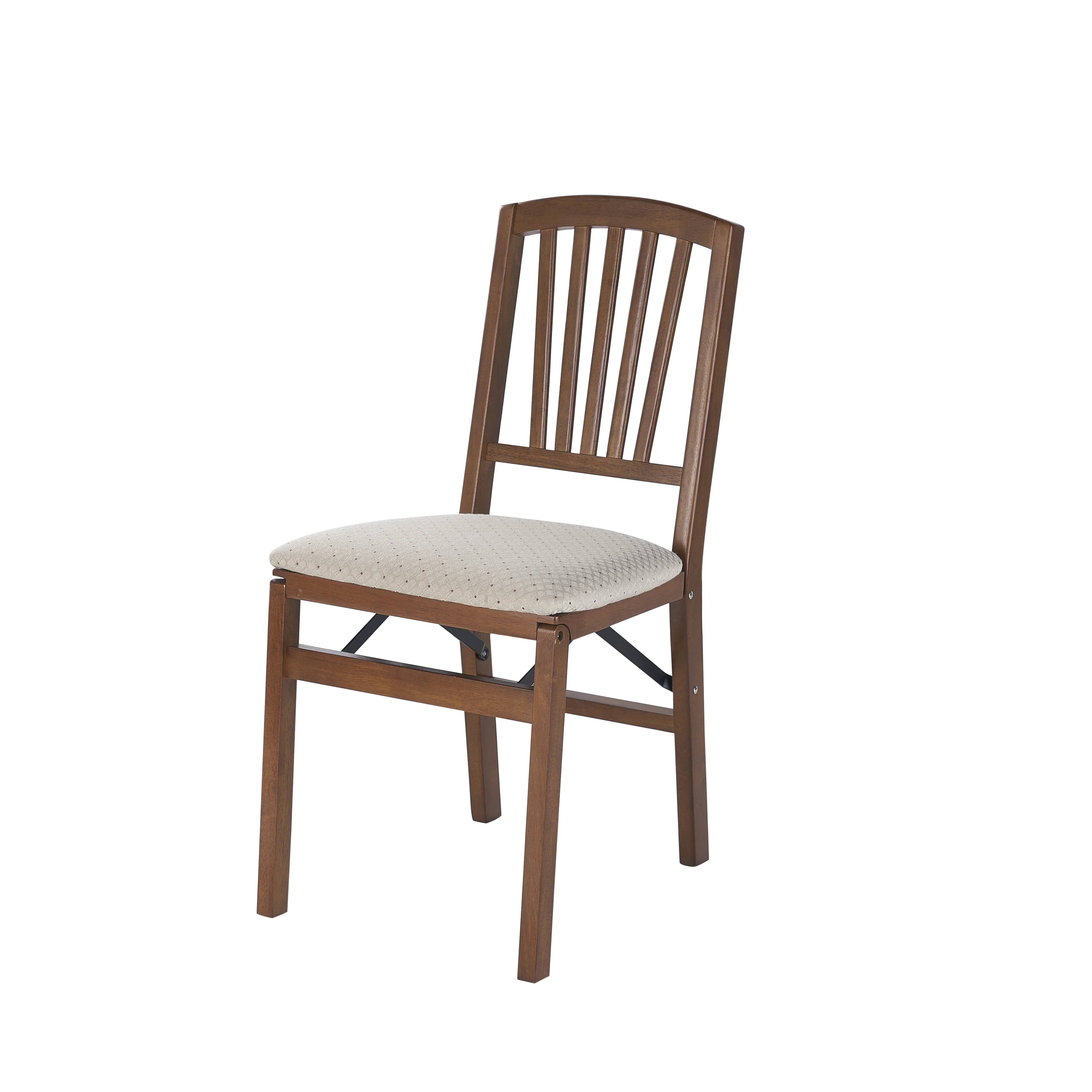 Mission Fusion Folding Chair (Set of 2)- Blush Fabric and Fruitwood(Fruitwood) - Image 6