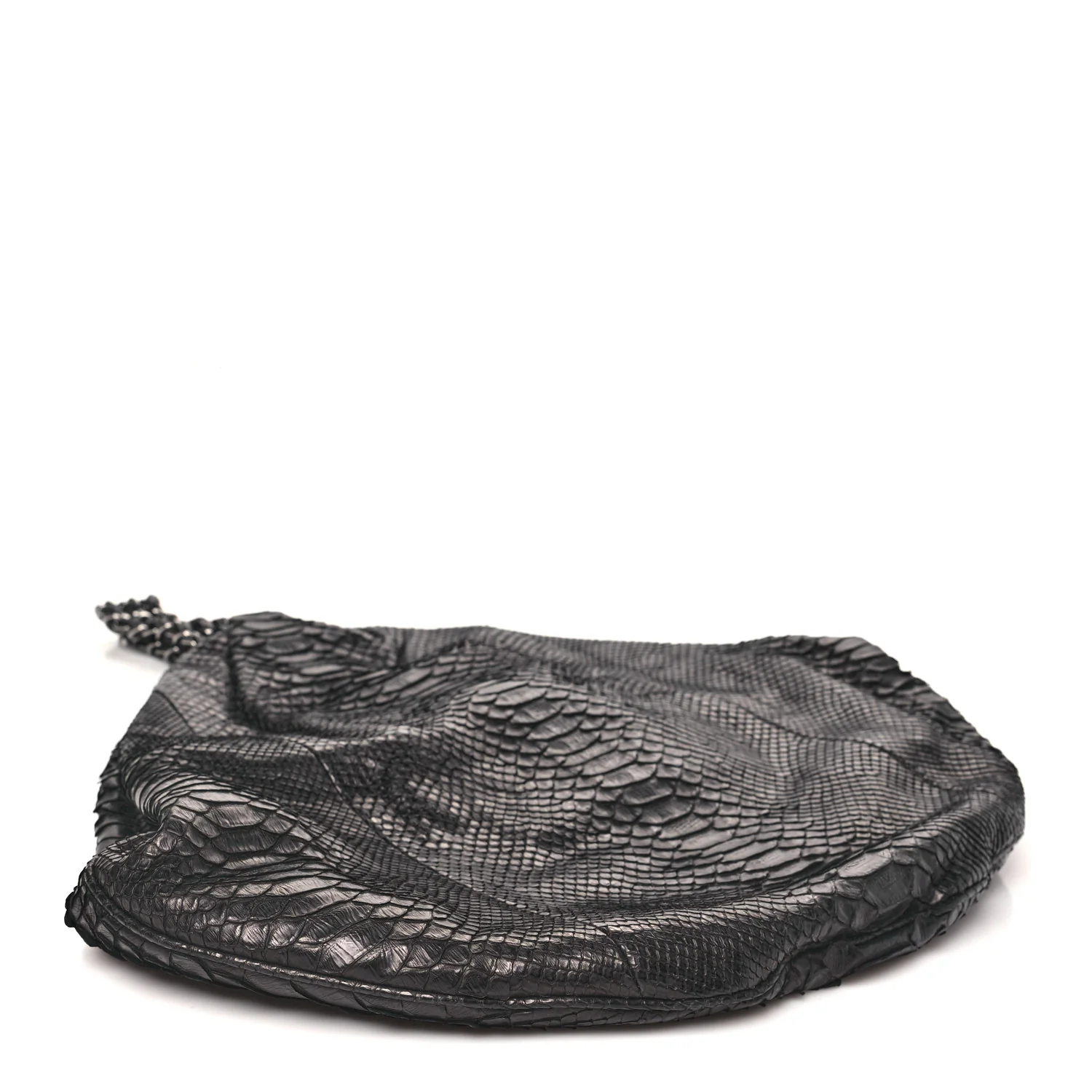 Snakeskin Rock and Chain Hobo Black