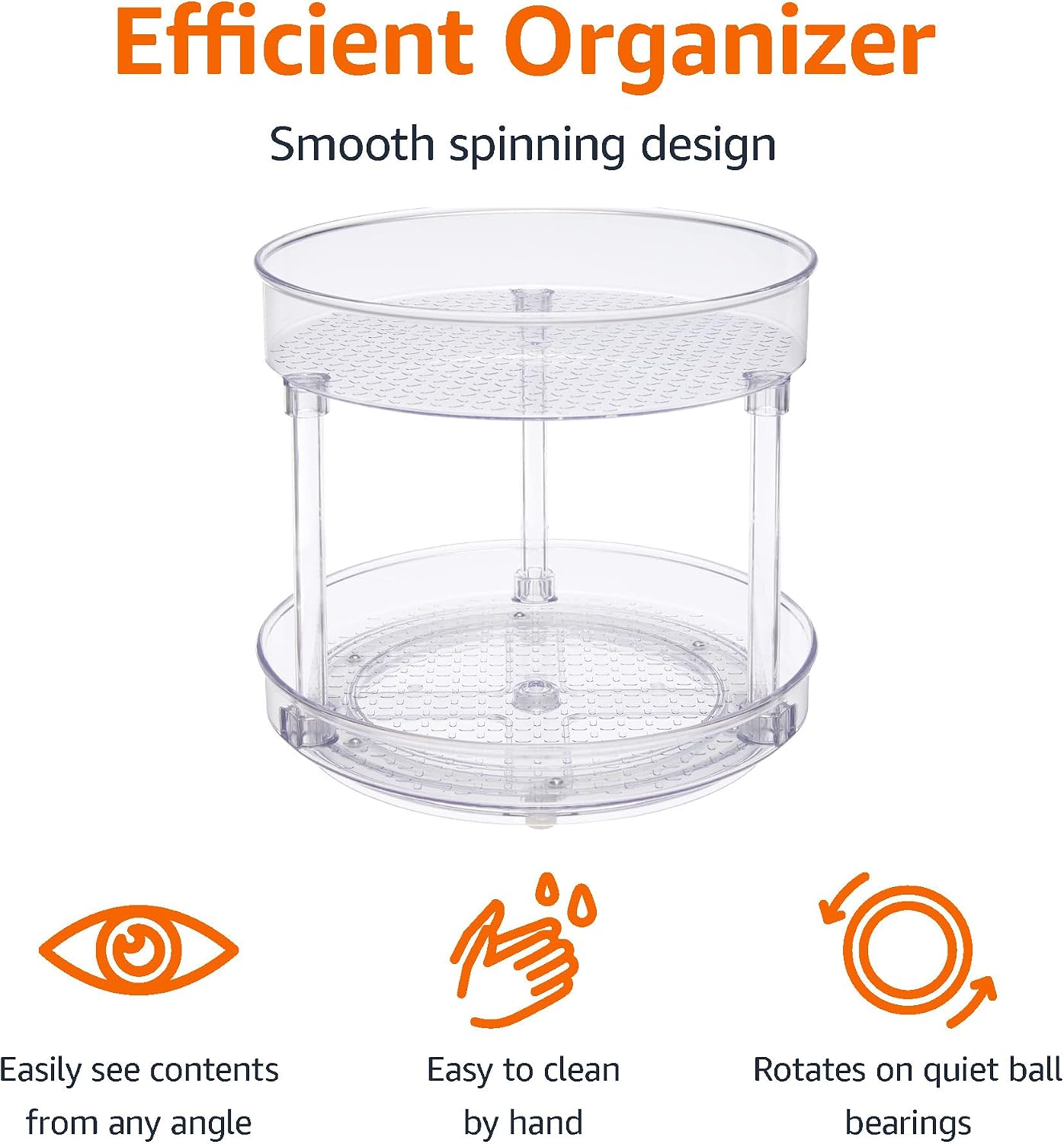 Amazon Basics Lazy Susan Turntable Organizer for Spices and Condiments, 9