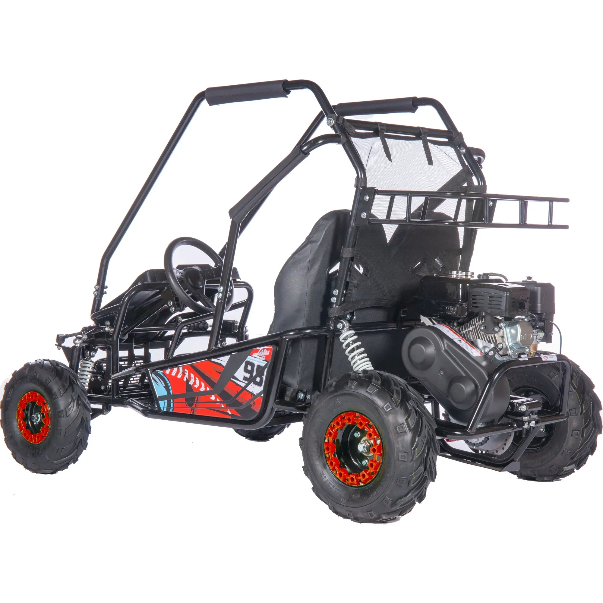 MotoTec Mud XL 212cc 2 Seat Go Kart Full Suspension Blue
