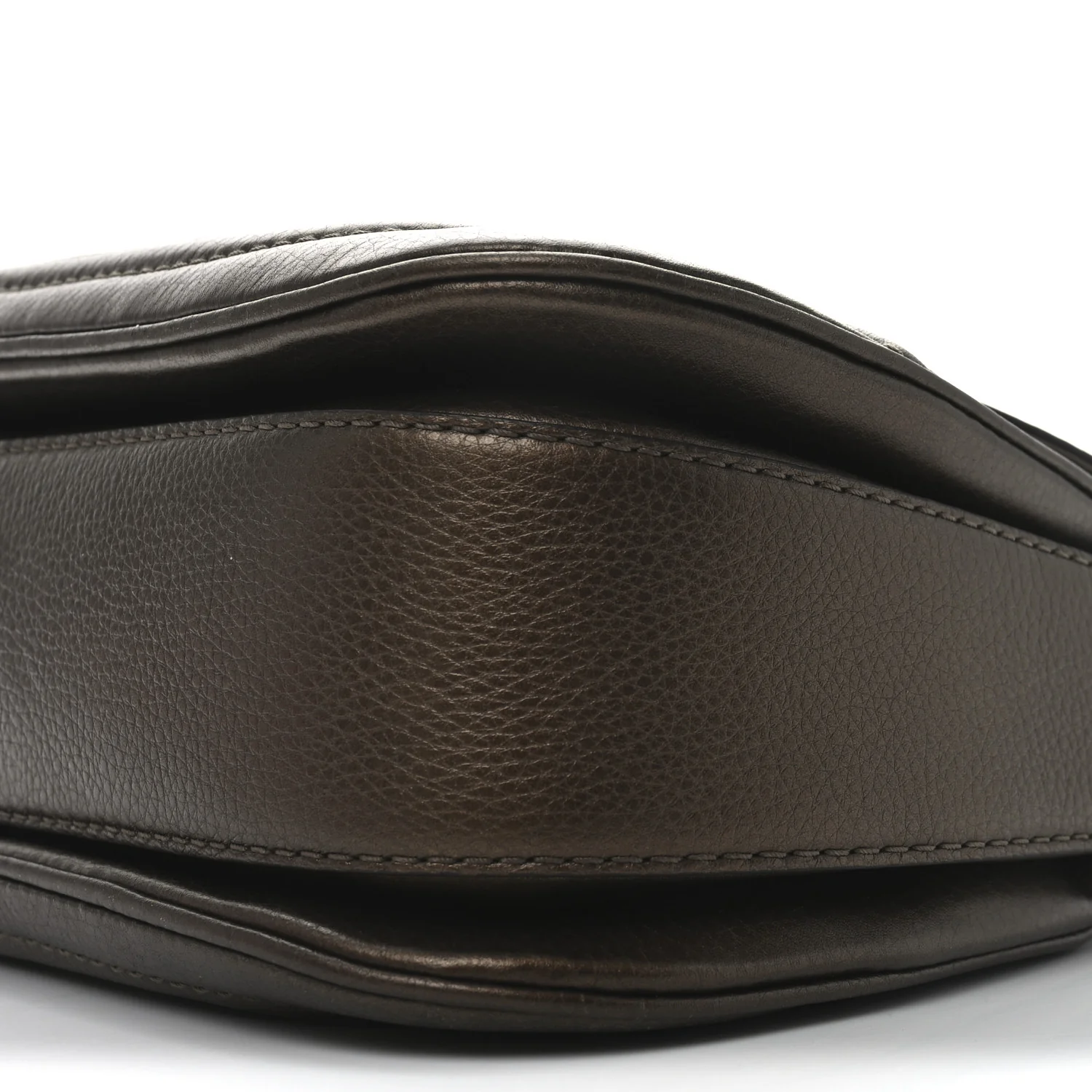 Metallic Calfskin Medium New Bamboo Top Handle Bag Bronze