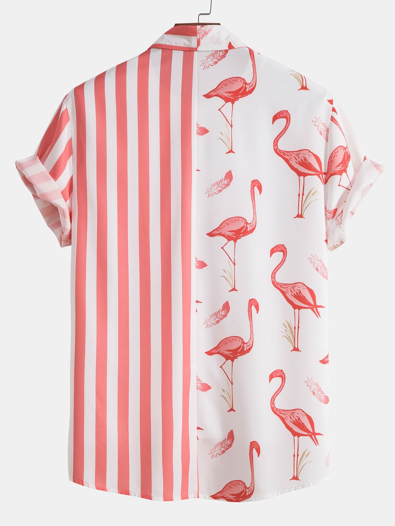 Chemise à rayures flamant rose