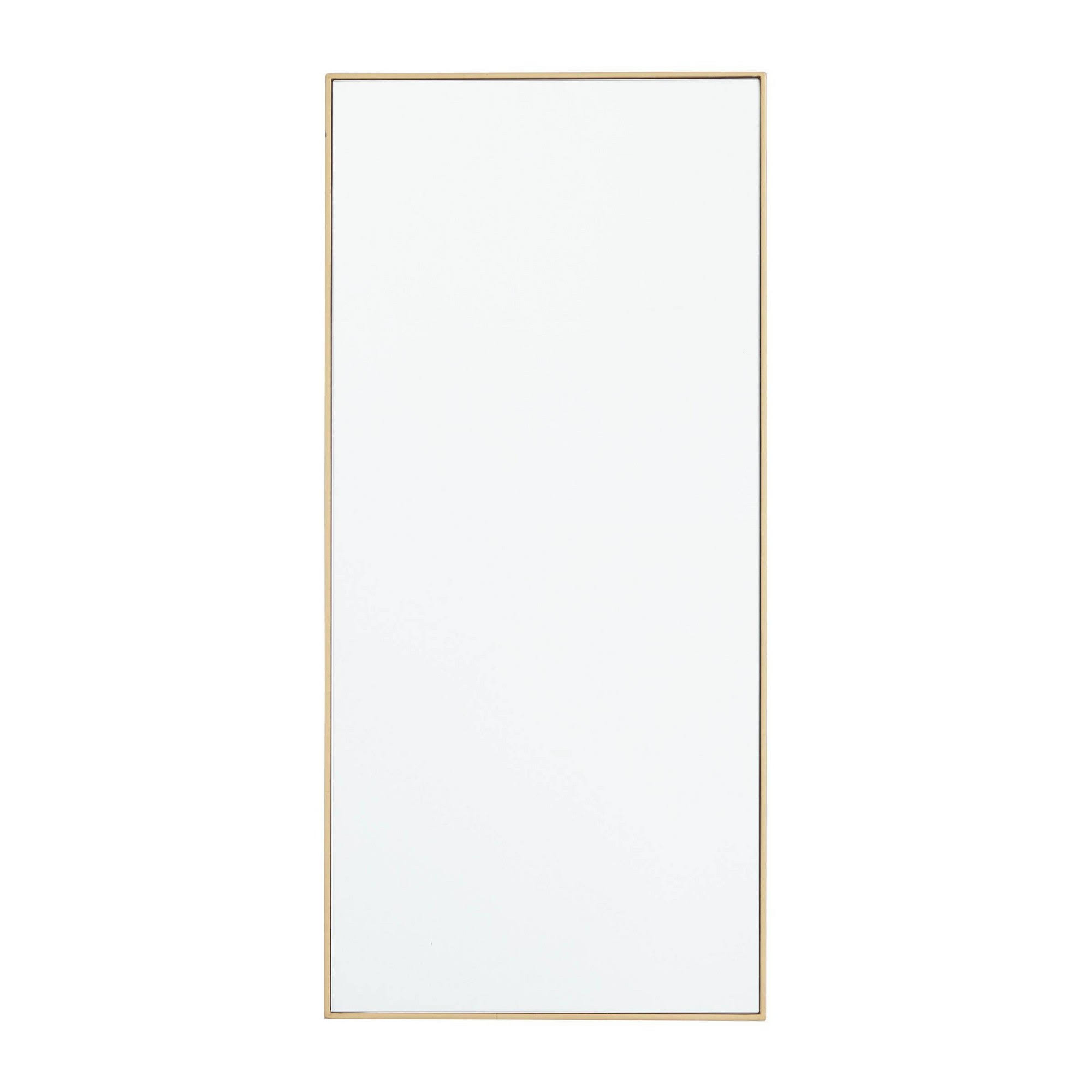 Wood Wall Rectangle Wall Mirror with Thin Frame Gold - Olivia & May