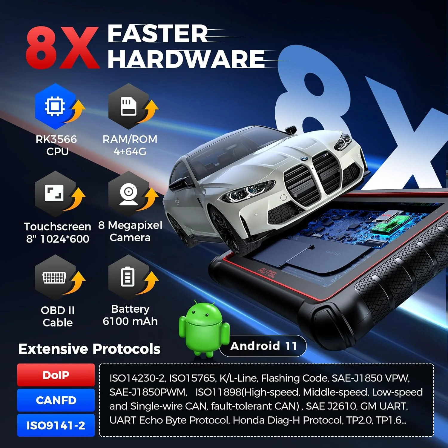 Scanner MaxiCOM MK900 Automotive Diagnostic Scan Tool OBD2 All System Diagnose, 40+ Service, Active Tests, FCA Autoauth SGW, Upgraded Ver of MaxiCheck MX808S, MX900 Image 5