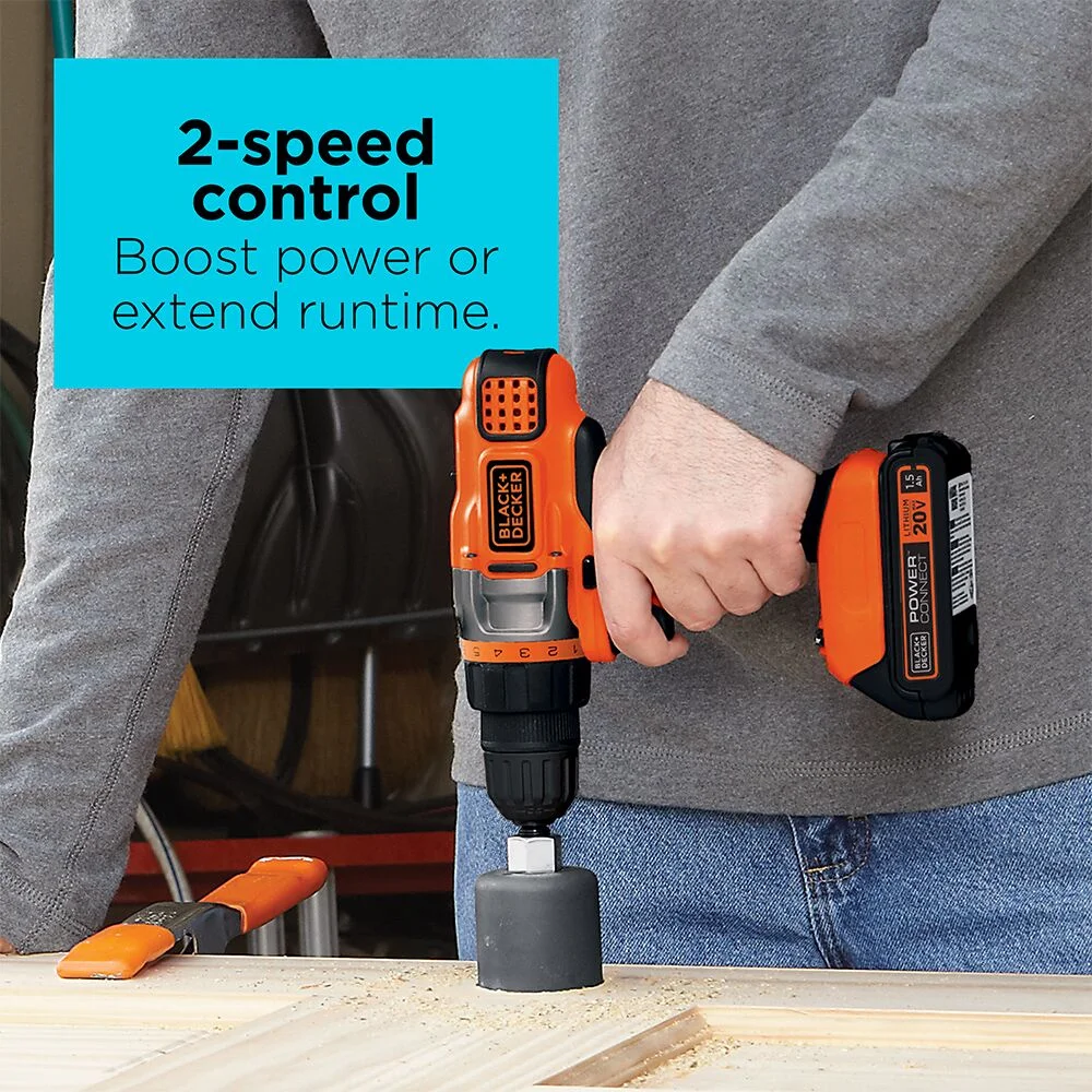 20V Cordless Drill/Driver, Lithium Ion Battery and Charger Included - Image 4