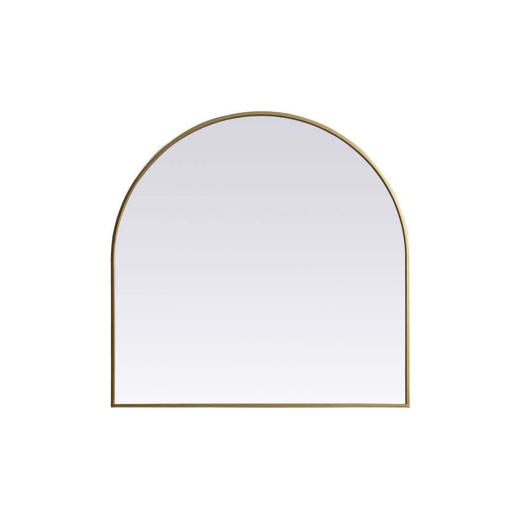 Sabine Arch Metal Wall Mirror Finish: Brass, Size: 36