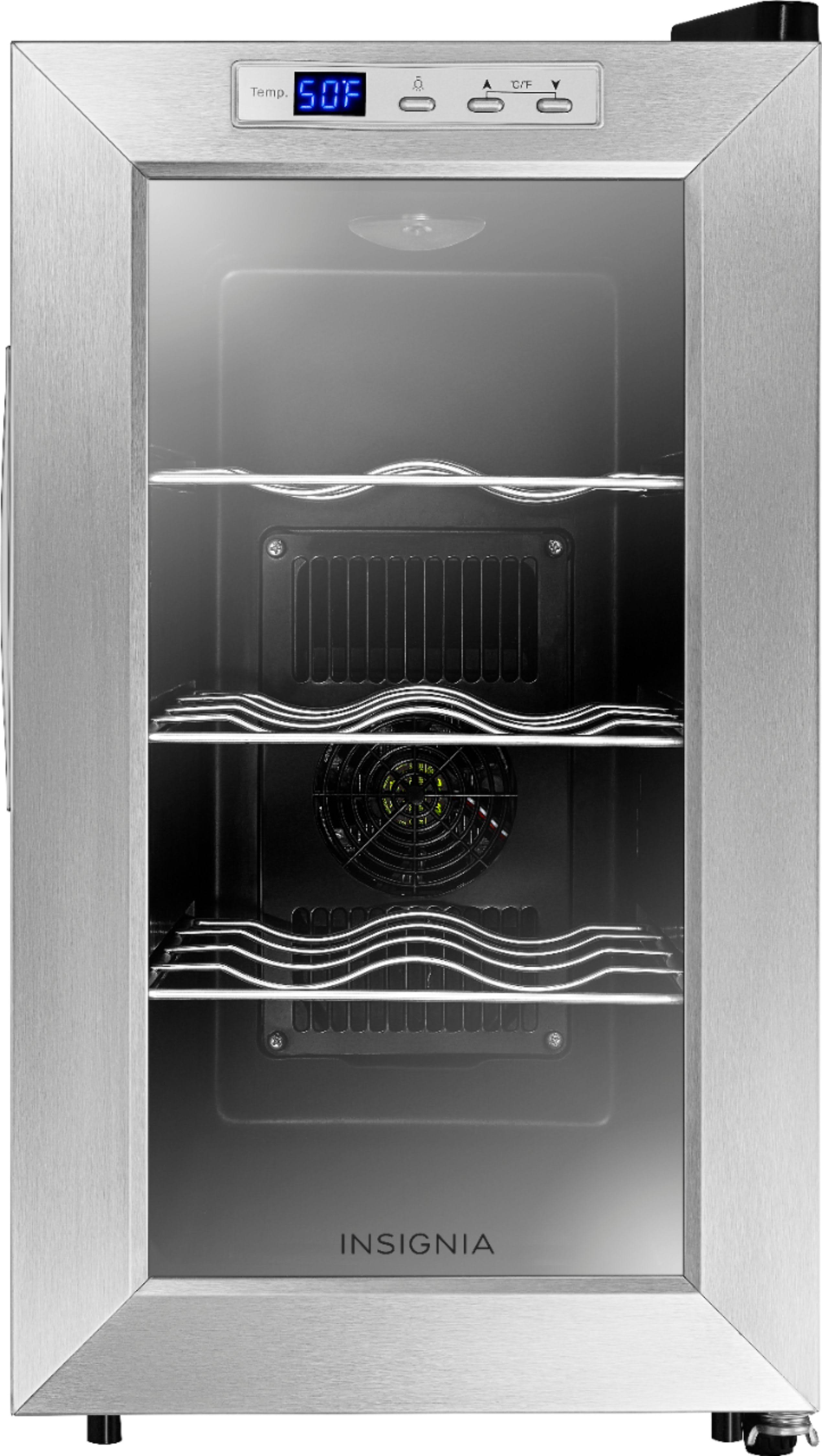 Insignia - 8-Bottle Wine Cooler - Stainless Steel