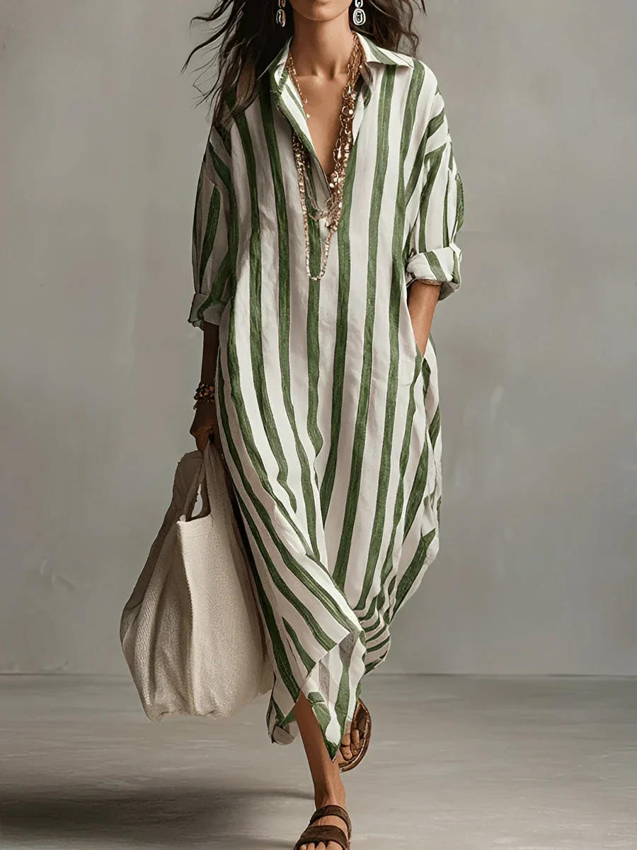 Charlotte - Robe Évasée à Rayures