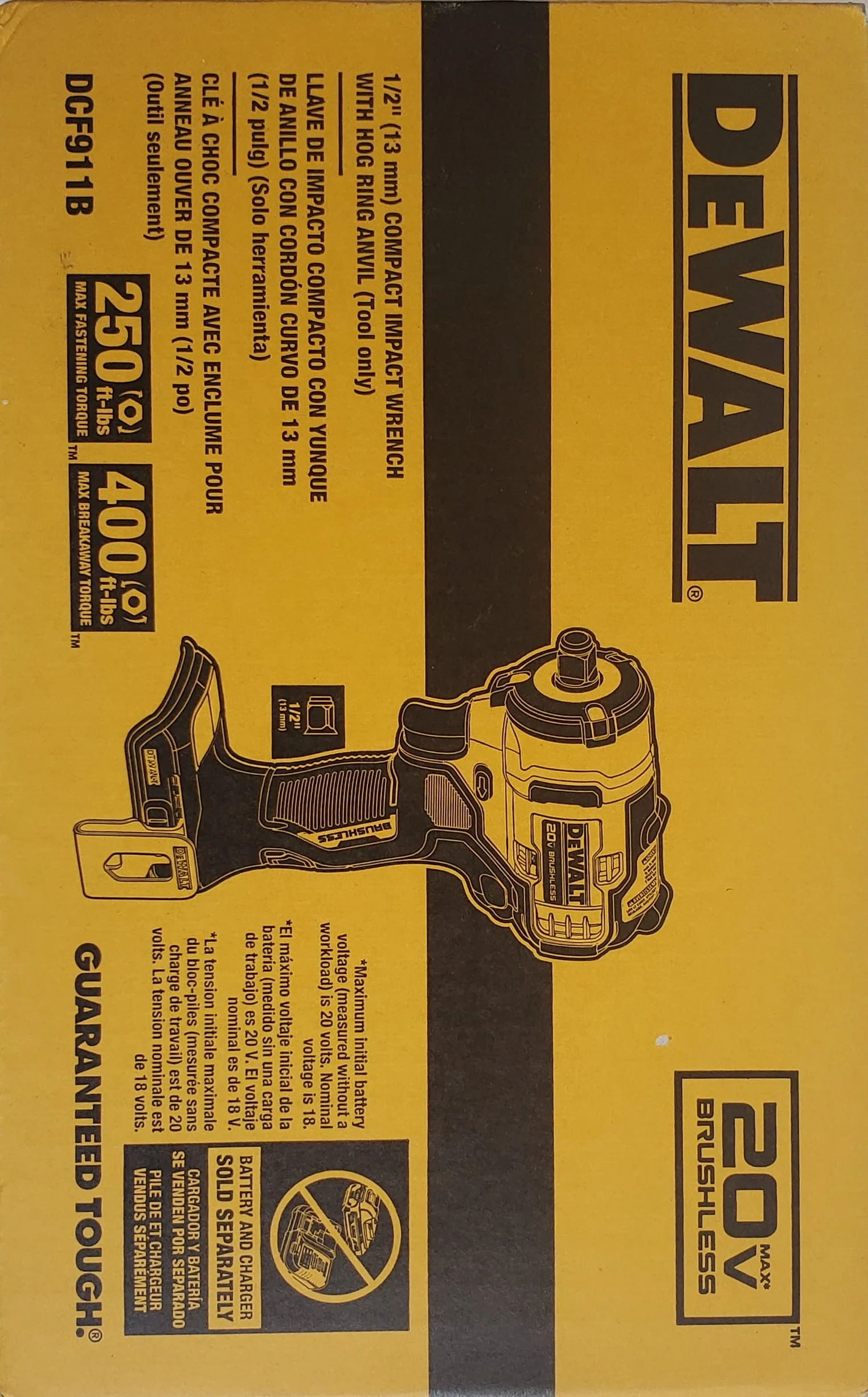 Dewalt DCF911B 20V MAX 1/2" Cordless Impact Wrench Image 4