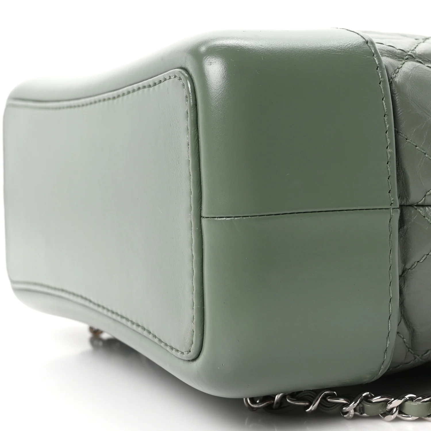 Aged Calfskin Quilted Small Gabrielle Backpack Green