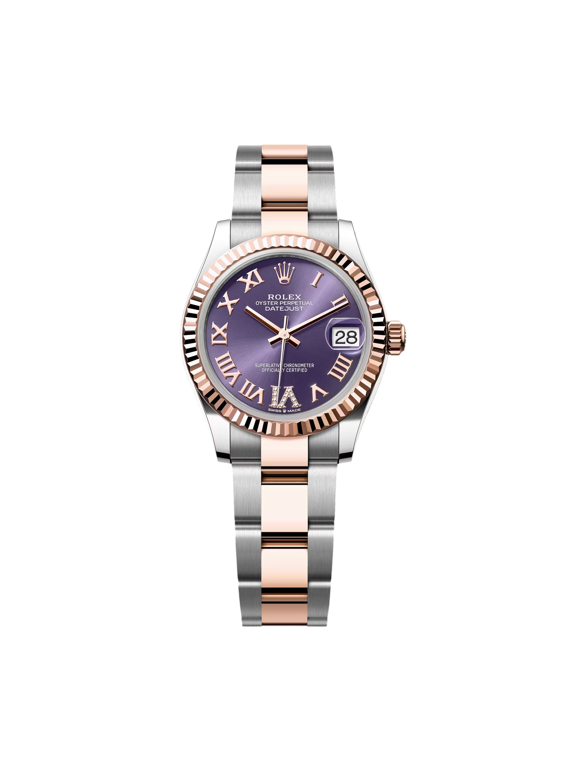 【Super Clone】RLX Datejust m278271-0019/0020 Aubergine 31mm Dial Oyster Bracelet Watch