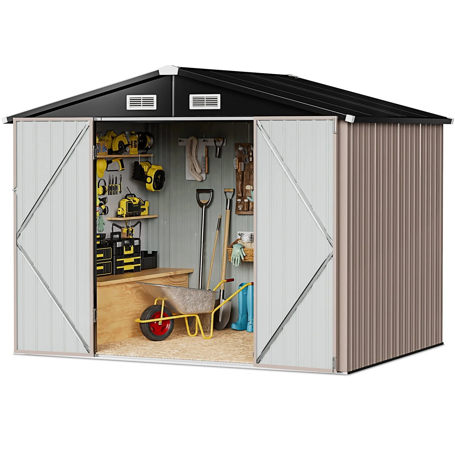 6 x 4 ft Outdoor Metal Storage Shed with Lock for Backyard, Garden(5 x 3) Image 6