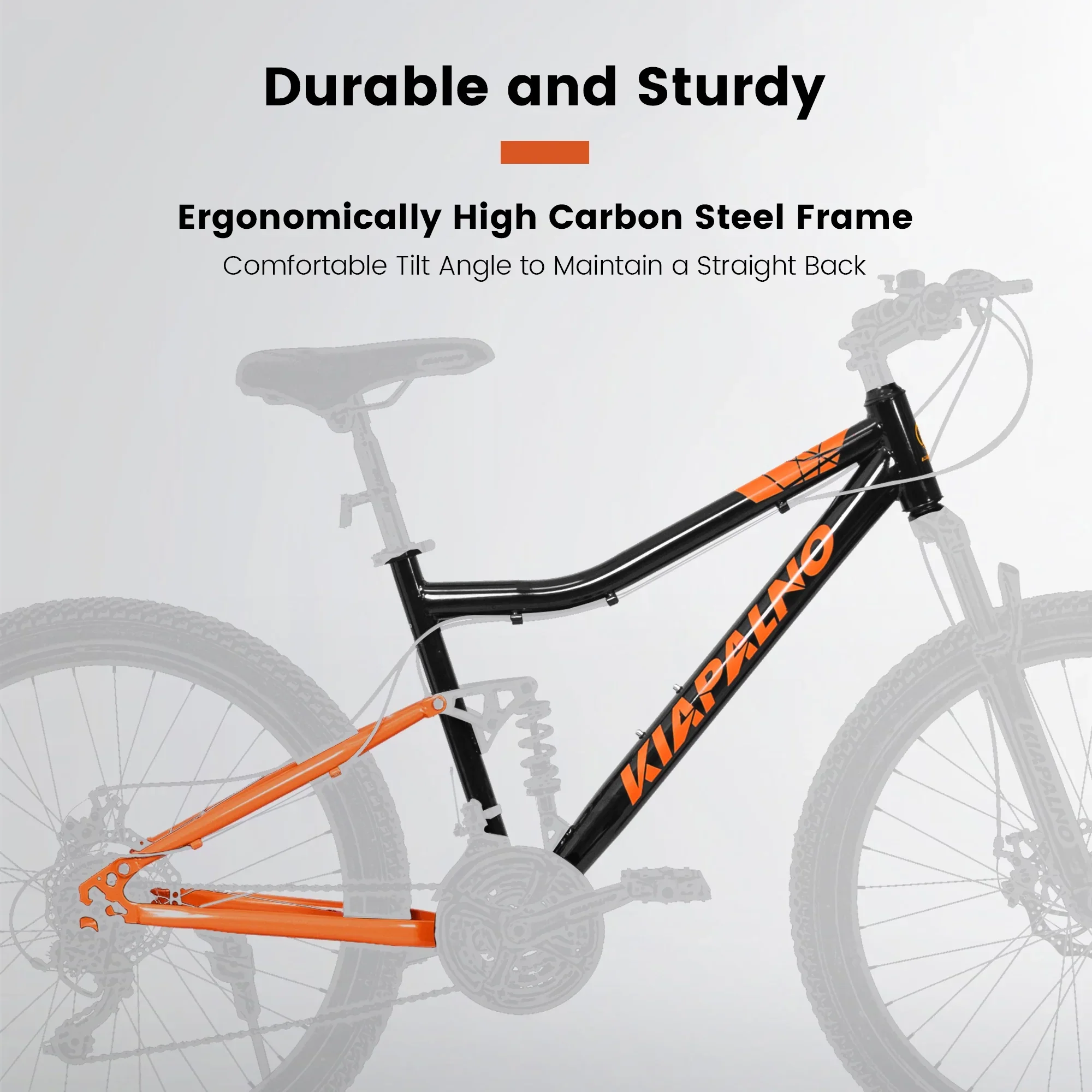 Ambifirner Steel Mountain Bike - 26 Anti-Slip Tires, 20-Min Quick Assembly & Dual Suspension, Urban Cycling Commuter Bike for Women, Black