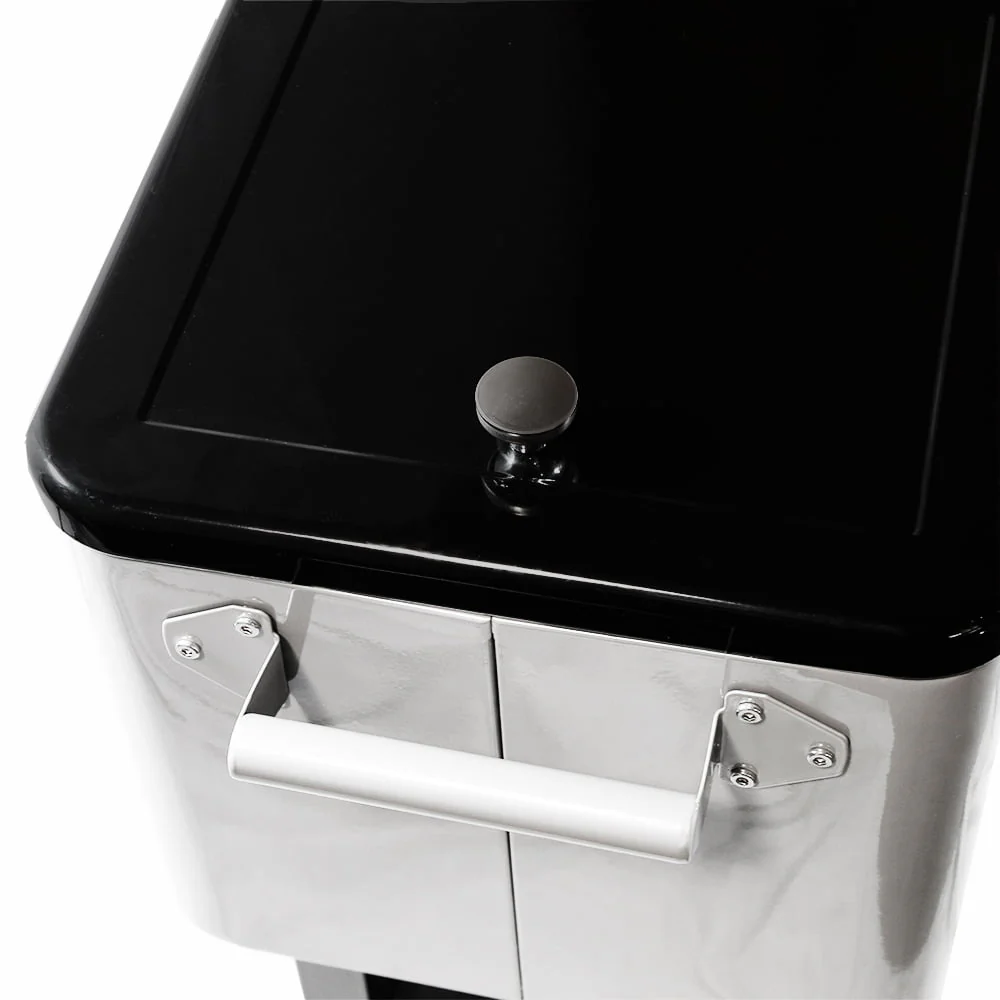Grey 80 Qt Quart Rolling Cooler Ice Chest Beverage Bar for Patio Image 8