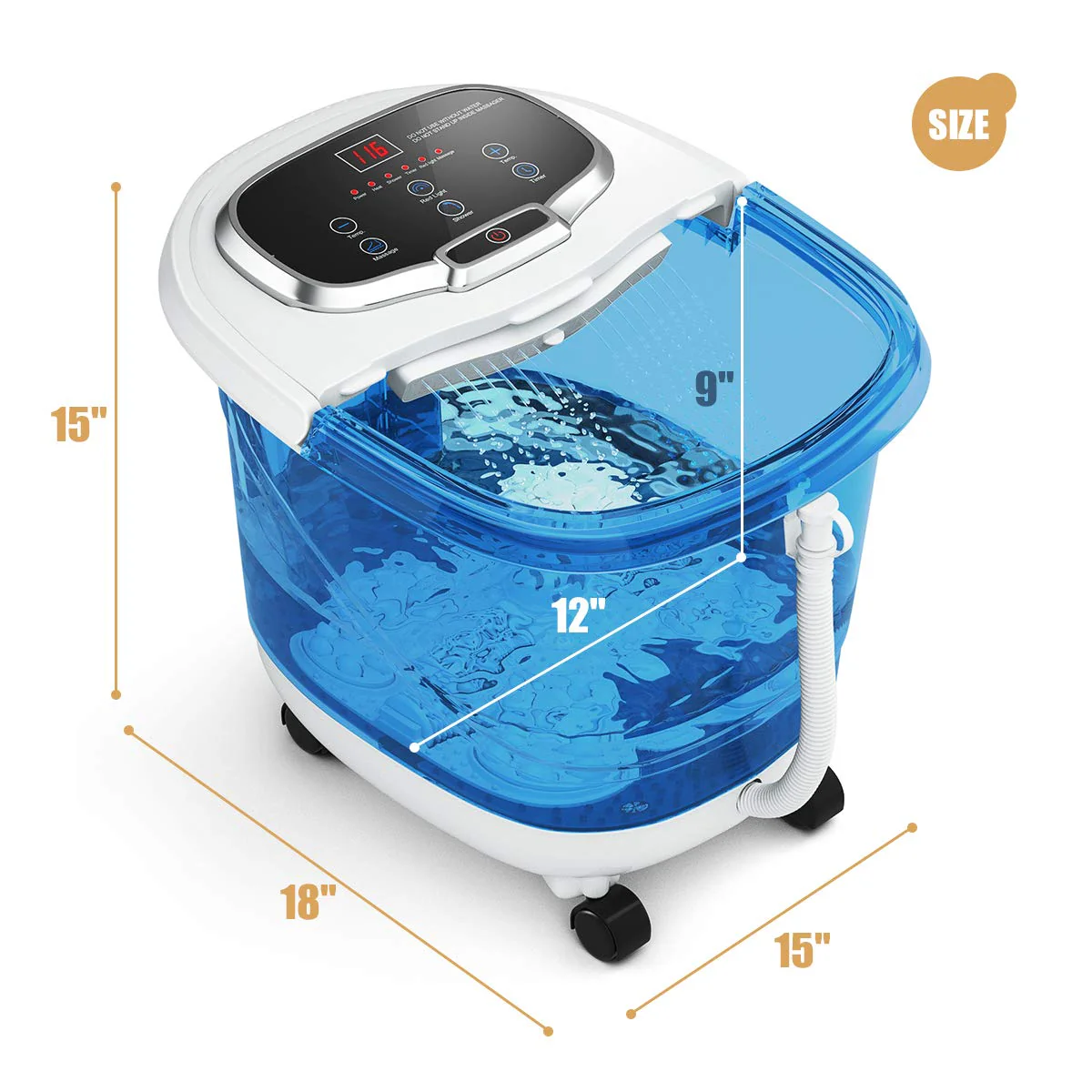 Giantex Foot Spa Bath Massager with Heat. Adjustable Water Shower