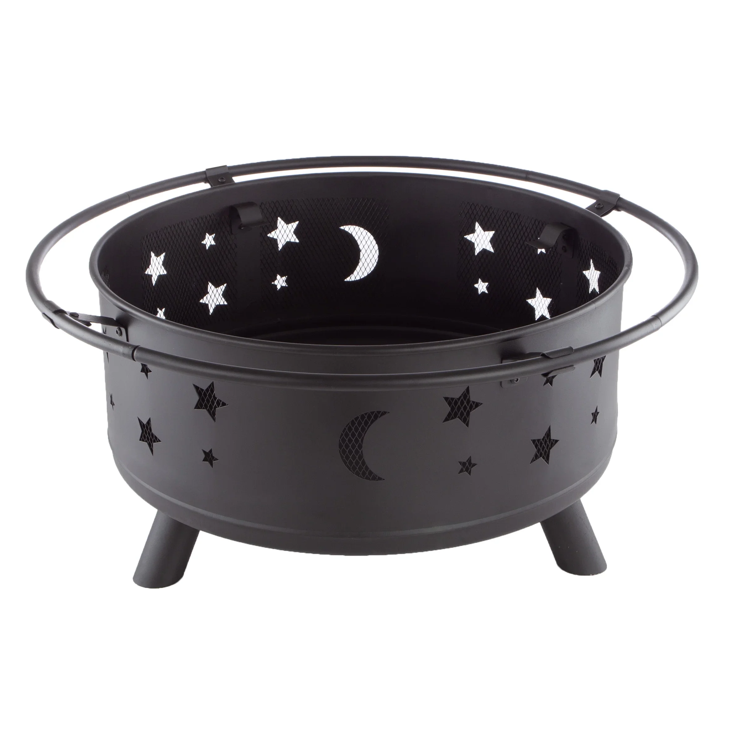 Pure Garden 32-Inch Outdoor Wood Burning Fire Pit with PVC Cover (Black)