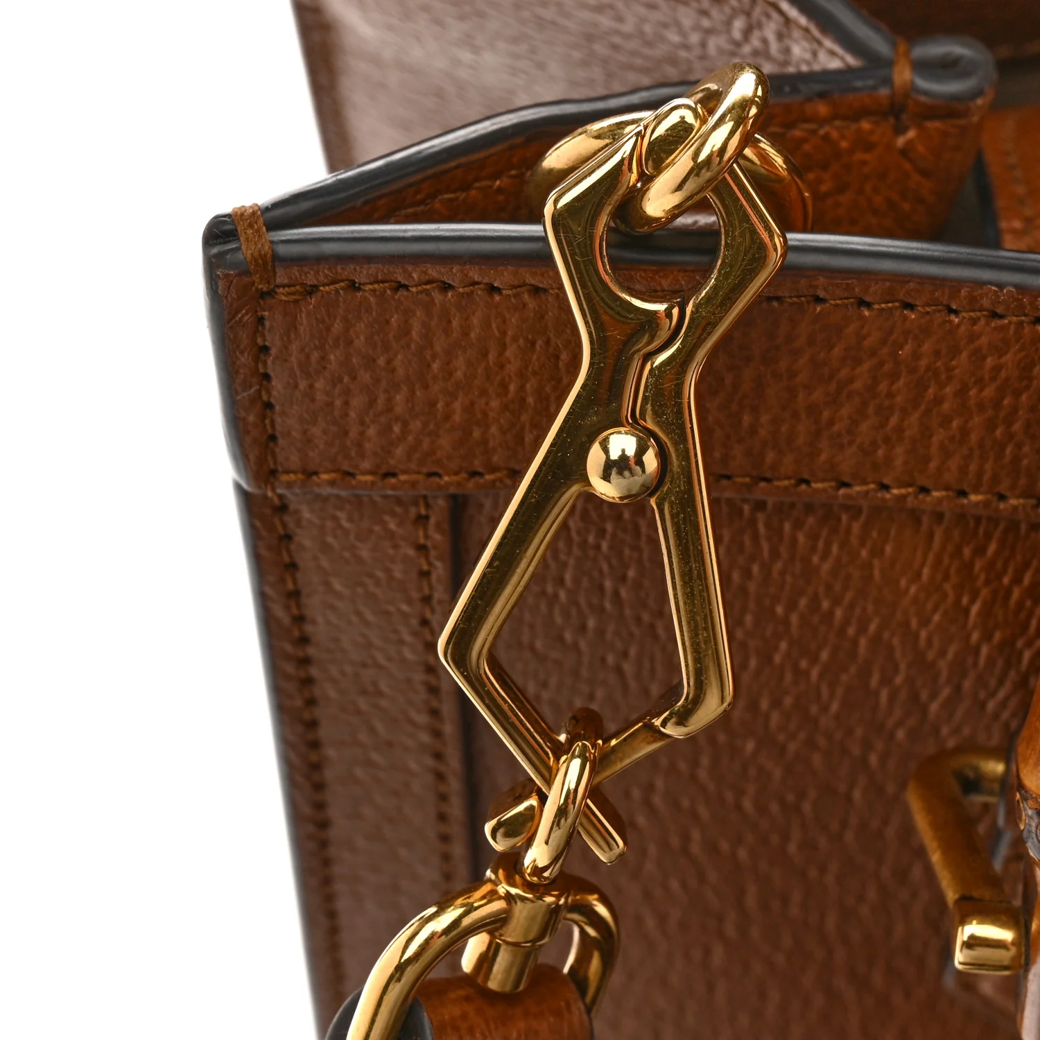 Textured Dollar Calfskin Web Small Diana Tote Bag Cuir Black