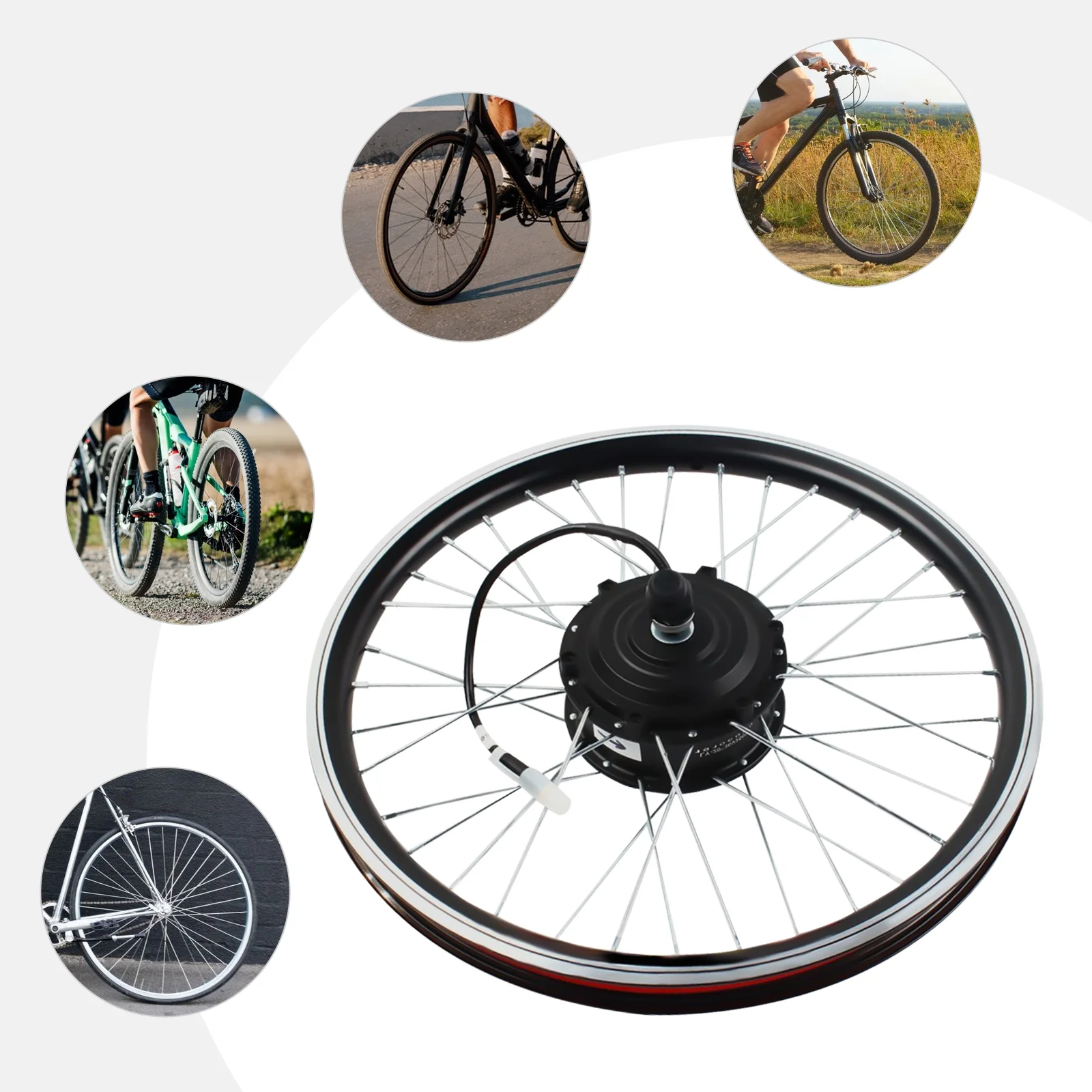 Front and Rear Wheel Electric Bike Kit, 36V 250W Motor, 30KM/H Speed, Includes Brake Lever, Thumb Throttle, and LED Display - Image 4