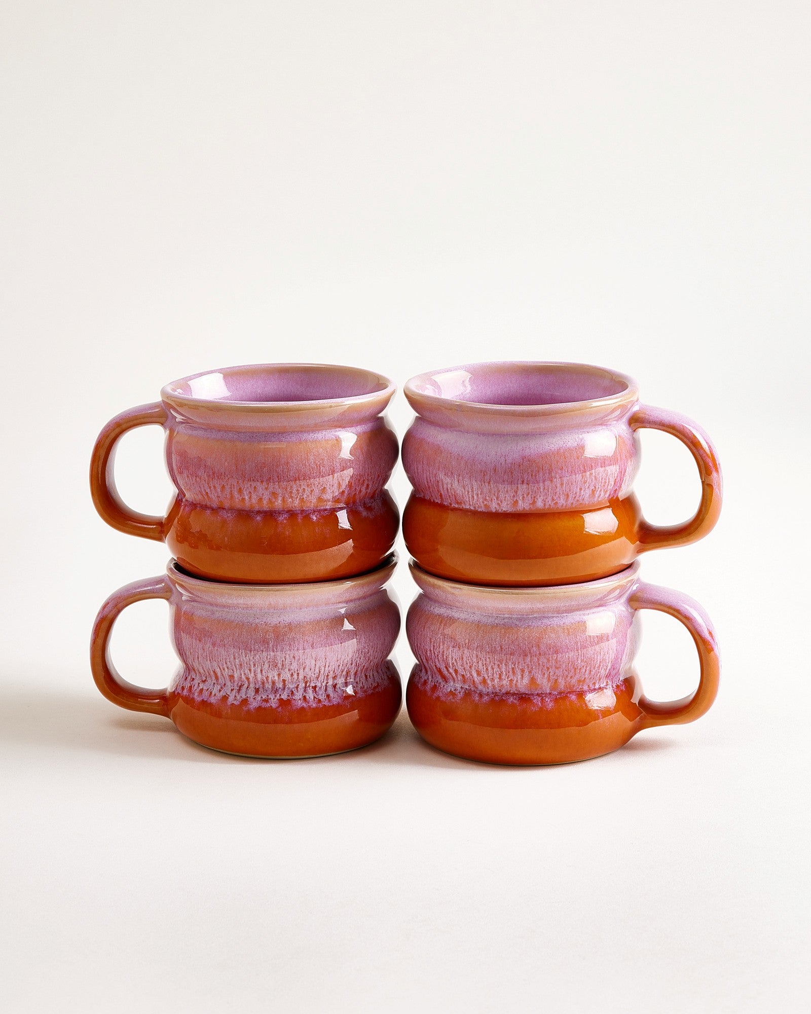 OMBRA - SMALL MUG BUBBLE PINK ORANGE SET OF 4