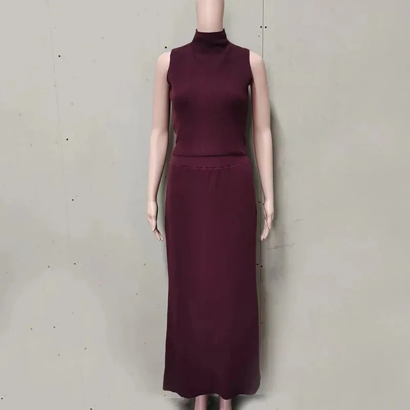 Sophie Paris | Robe longue sans manches en maille douce
