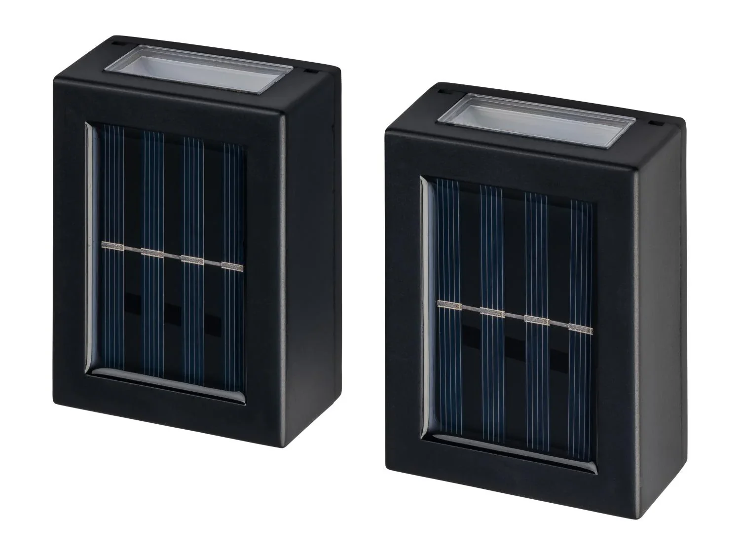 LIVARNO home Lot de 2 Appliques murales solaires  LED