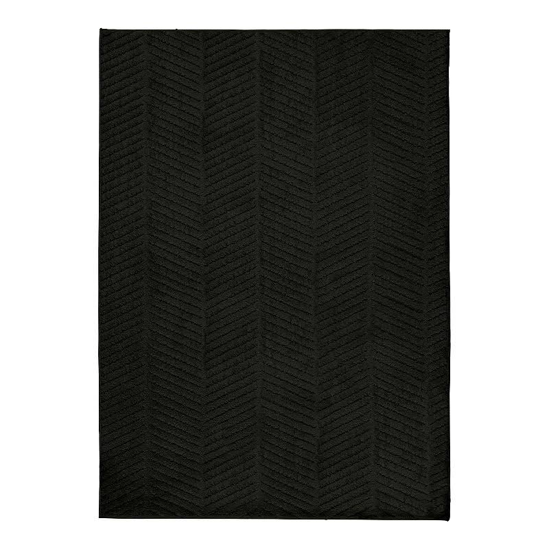 The Big One Solid Shag Rug Black 5x7 ft