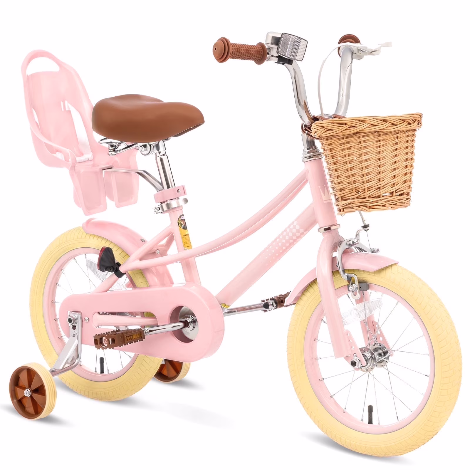 XJD Girls Bike for Toddlers and Kids Ages 2 - 12 Years Old, 12 14 16 in Kids Bike with Training Wheels & Basket, 20 in Girls Bicycle with Handbrake & Kickstand