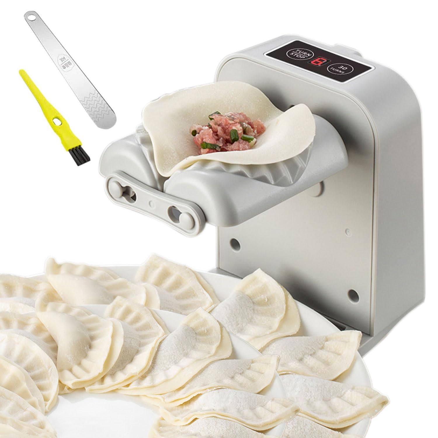 SENYULU Electric Dumpling Maker Machine,Automatic Dumpling Maker,Adjustable & Easy to Operate Home Dumpling Press,with Spoon and Brush Electric Fast