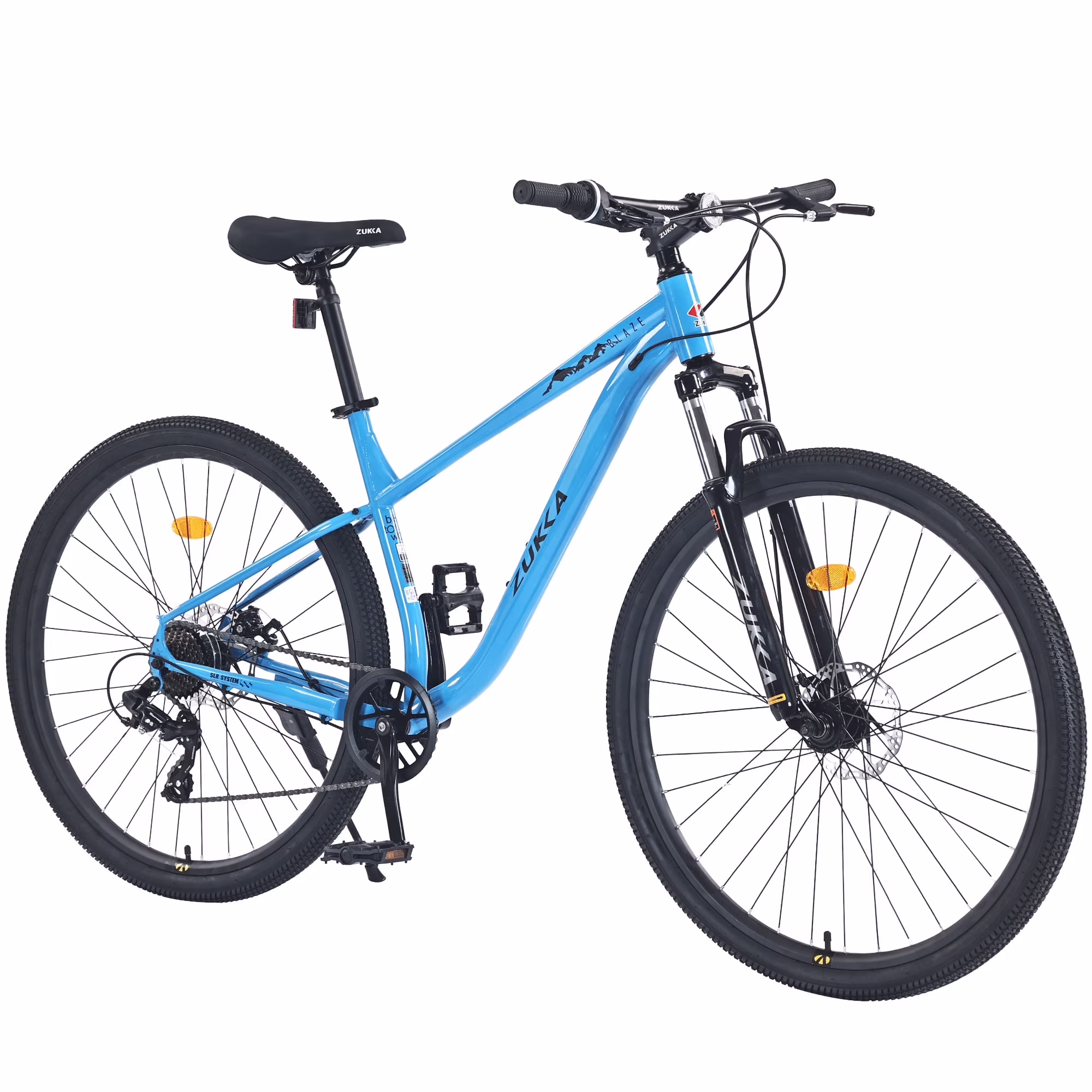 CASEMIOL 29 Inch Wheels Mountain Bike, Shimano 8 Speed Bicycle with Double Disc Brakes, Outdoor Road Cycling Bike with Front Suspension Fork, All Terrain Bikes for Men/Women Adult, Blue