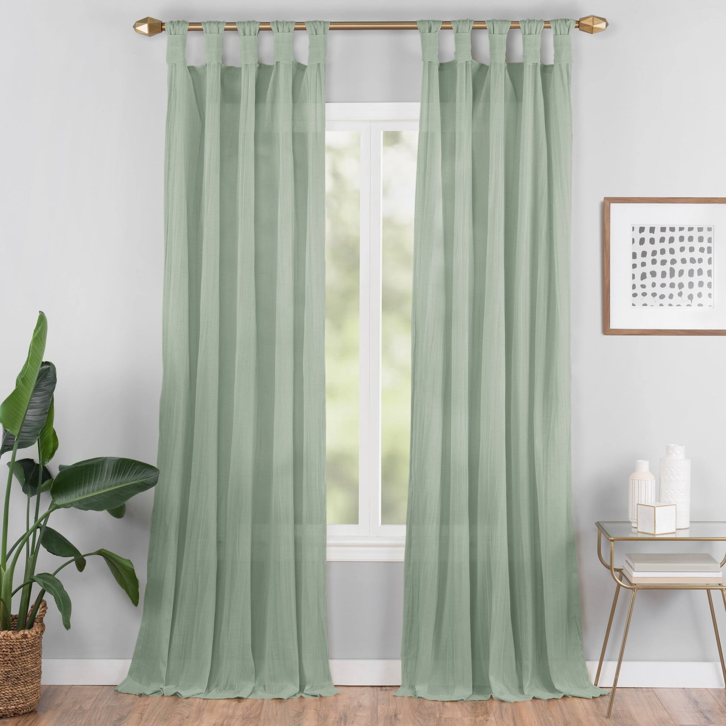 Vue Elements Priya Tab Top Window Curtain, Men's, Size: 50 x 63, Green
