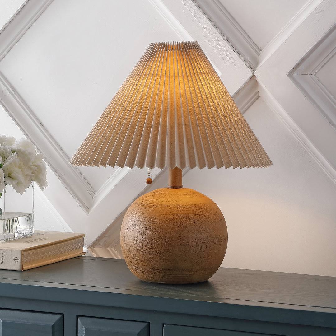 Inaki Resin Table Lamp Shade Color: Brown Base Finish: Brown Wood