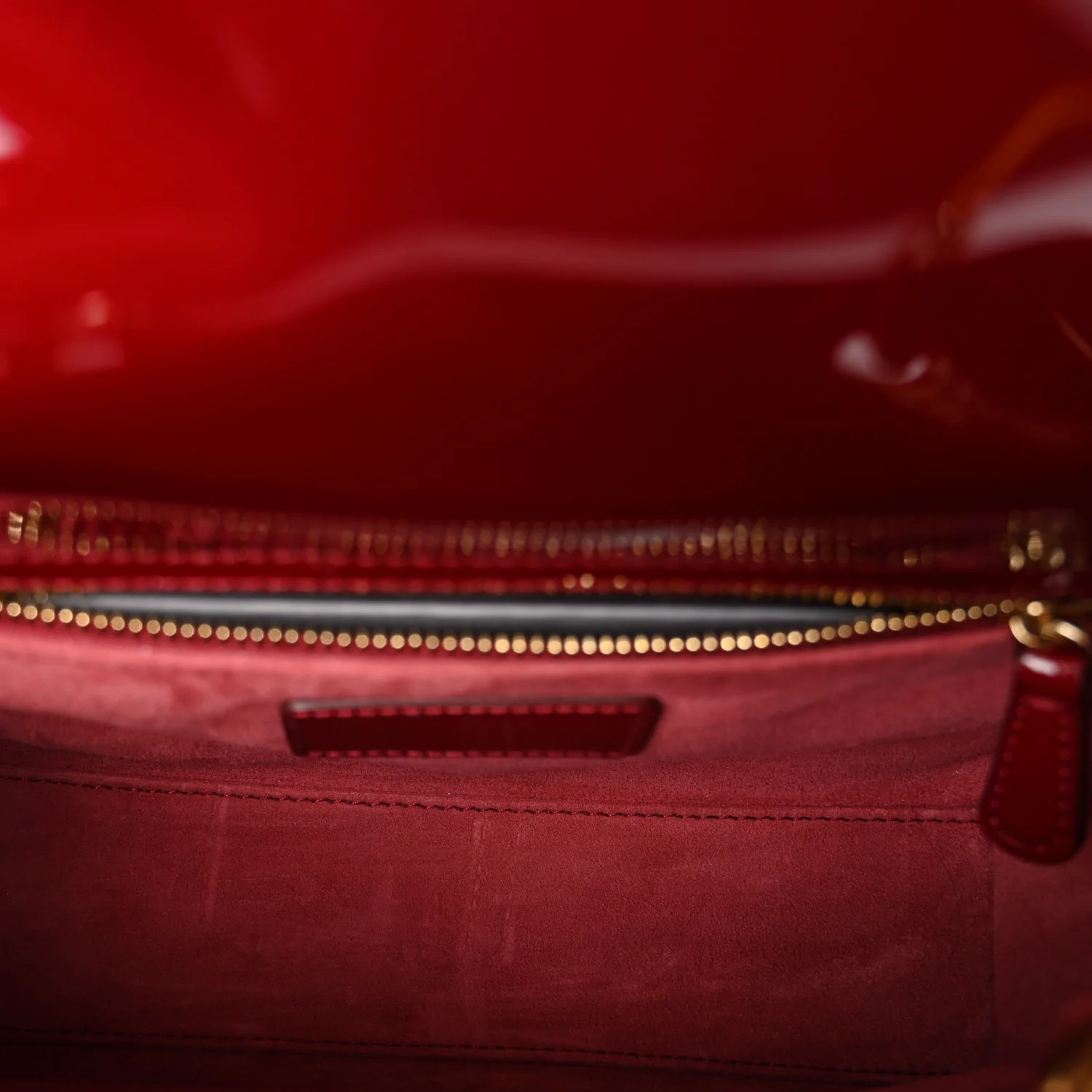 Patent Cannage Small Lady Dior Cherry Red