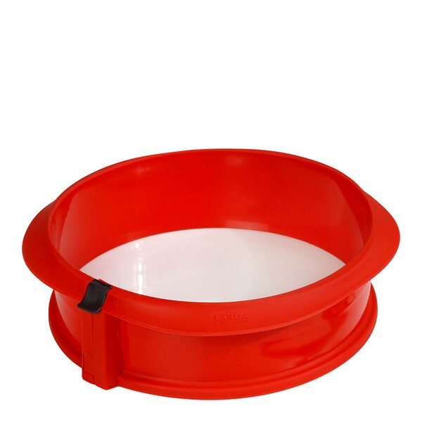 Springform i silikon med fat 23 cm 2,5 L rød/hvit