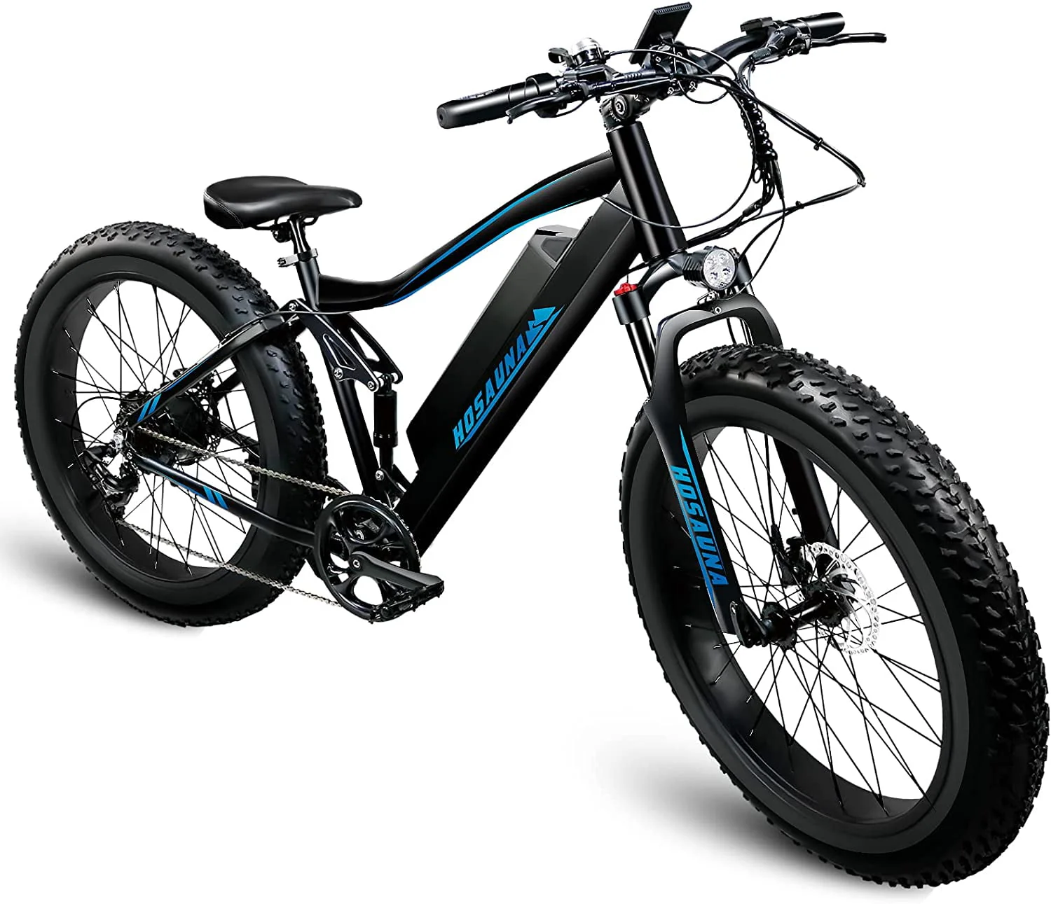 Electric Bike Electric Mountain Bike 500W Ebike26'' Fat Tire Ebike, 28+MPH Adults Ebike with Removable 48V 15ah Battery, Shimano 6 - Speed Black