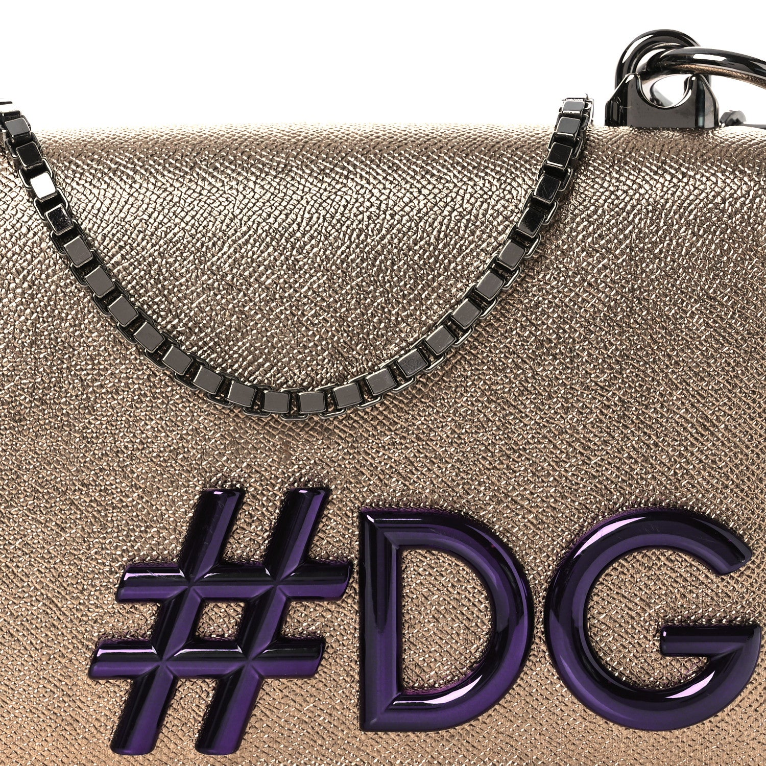 Metallic Calfskin DG Girls Millennials Crossbody Bag Gold