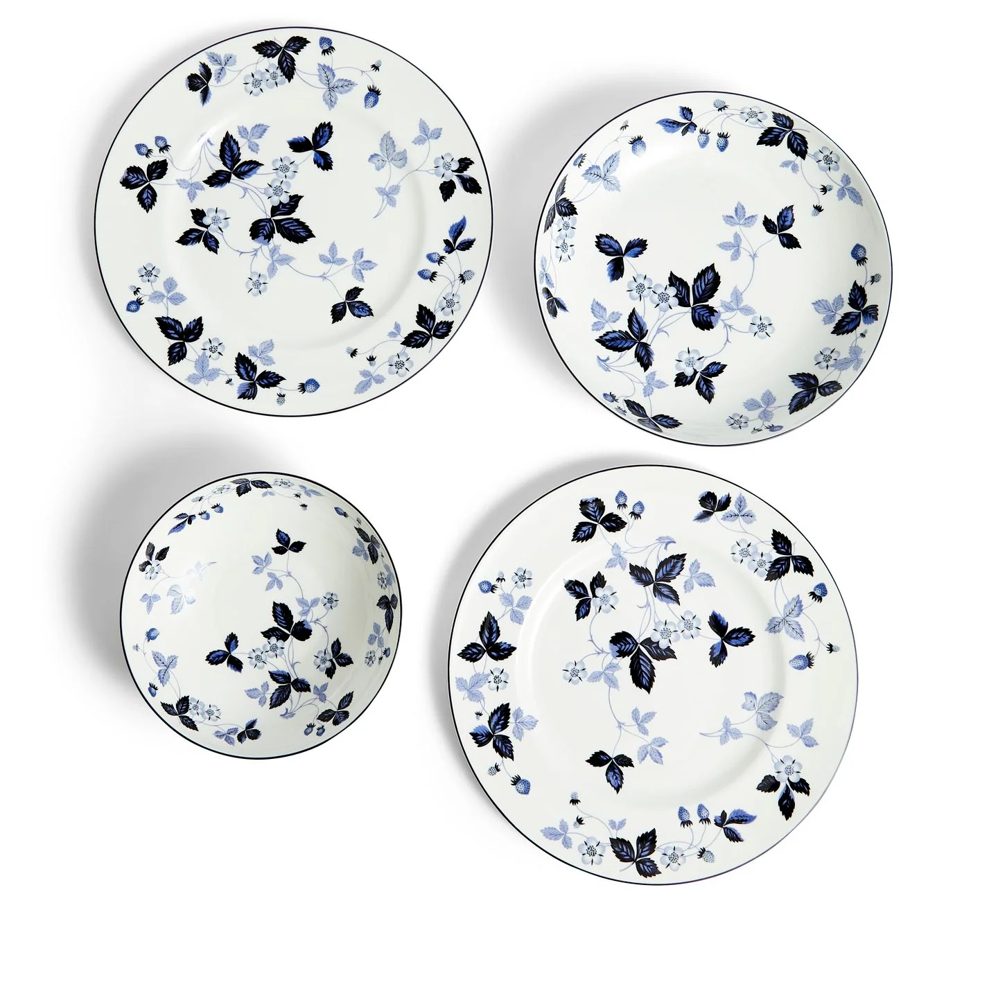 Wild Strawberry Inky Blue Dinnerware 8 Piece Set