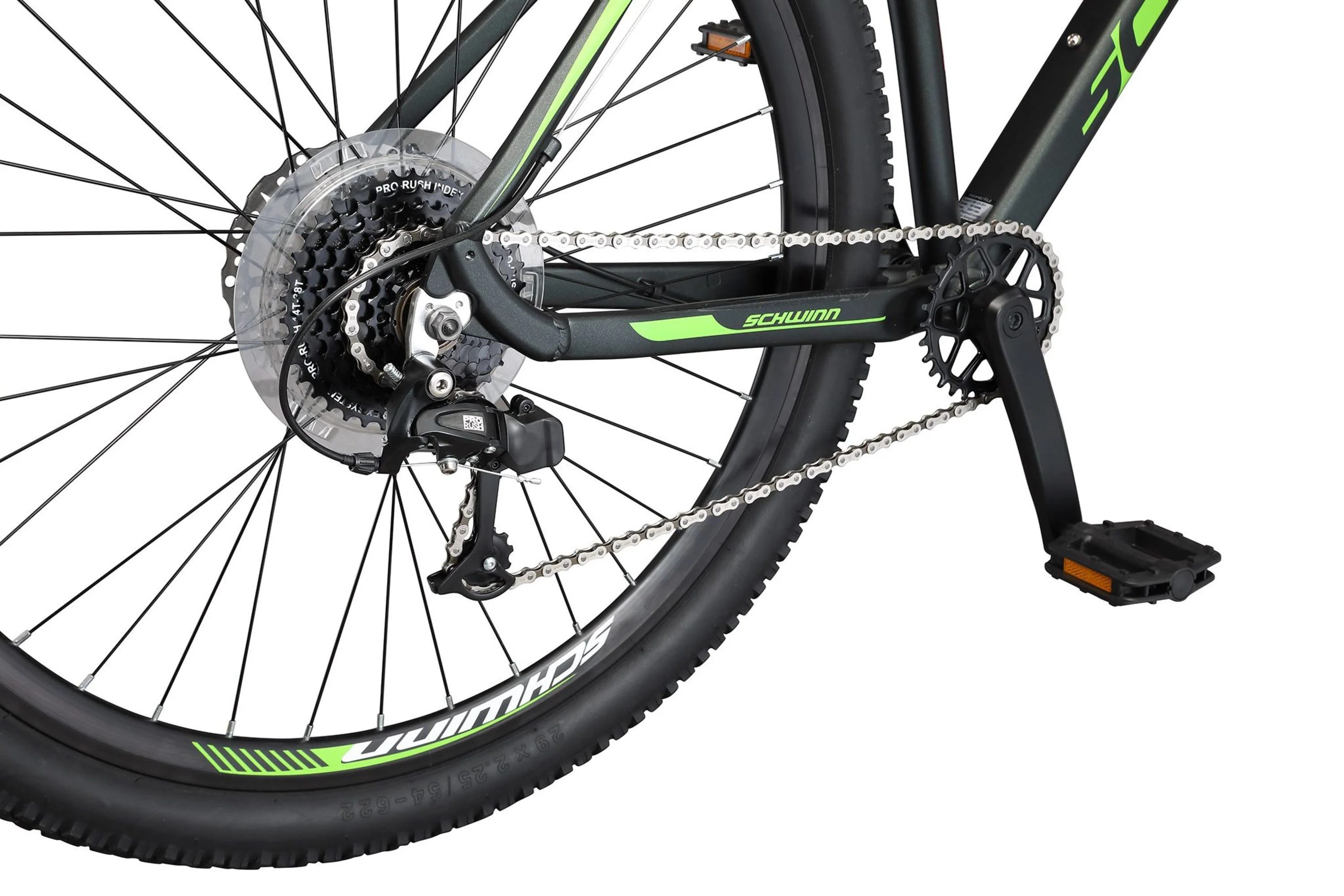 29-in. Boundary Mens Mountain Bike, Black and Green - Image 7